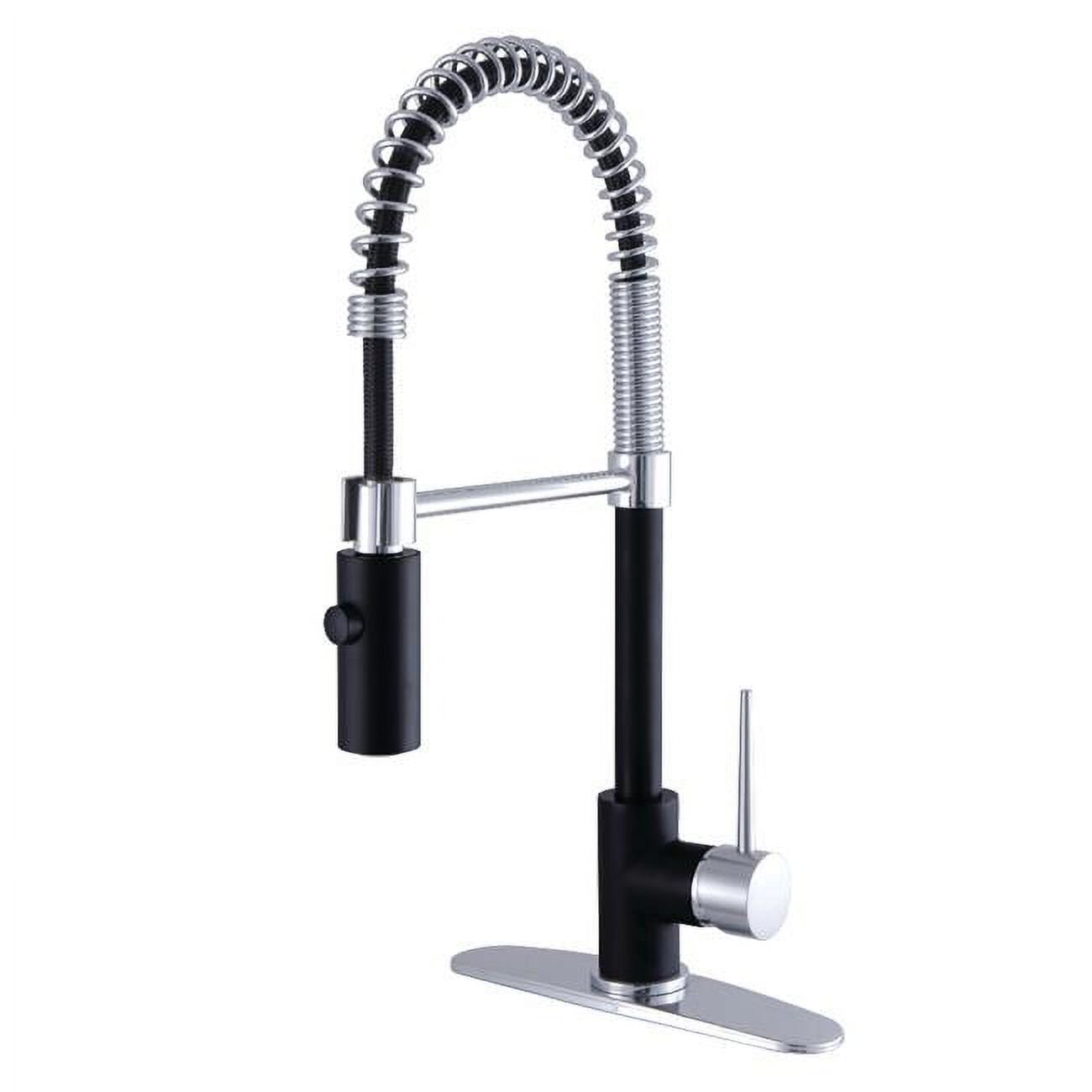 New York Single-Handle Pre-Rinse Kitchen Faucet - Polished Chrome, Matte Black
