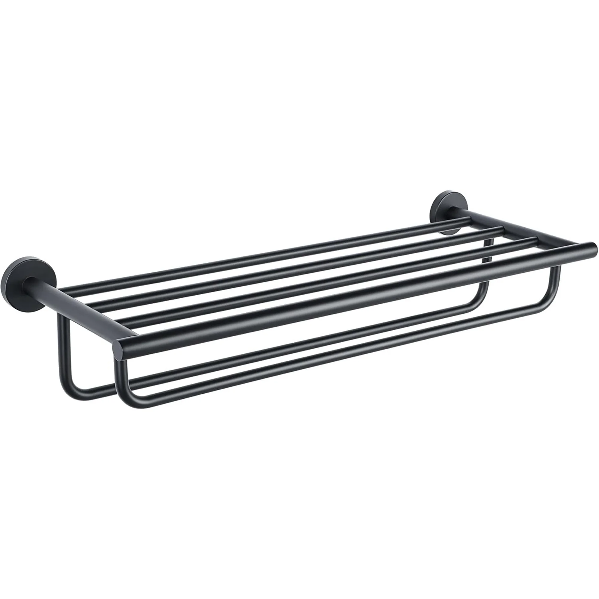 Towel Rack,Towel Holder Towel Shelf With Double Towel Bars For Bathroom Lavatory,24-Inch Sus 304 Stainless Steel Wall Mount Towel Hanger Storage,Matte Black Gyt7060-B