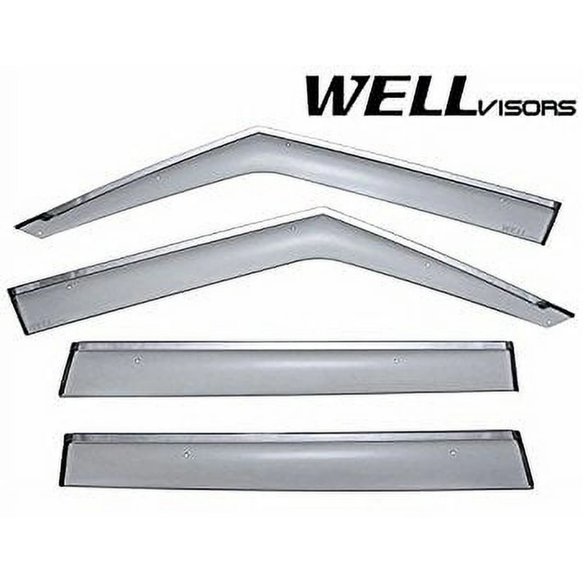 WellVisors Side Window Wind Deflector Visors - Land Rover Range Rover 2003 2004 2005 2006 2007 2008 2009 2010 2011 2012 with Chrome Trim