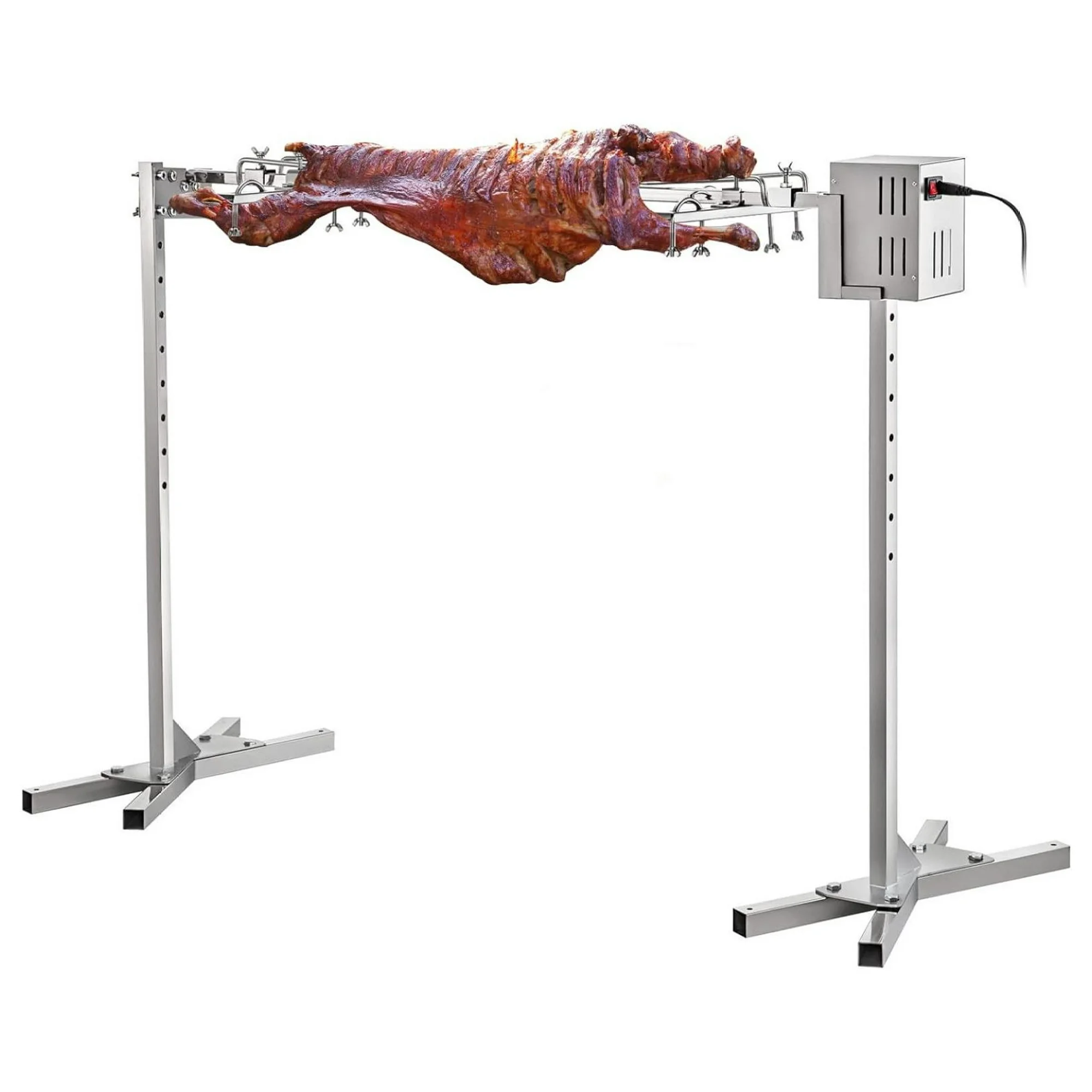 ZHANGHU 46'' Electric BBQ Rotisserie Grill KitMax Capacity 90 LB ,Automatic 32W Motor and Height Adjustable Stainless Steel Roaster Stand for Pig Rotisserie Lamb Outdoor Party Campfire Barbecue