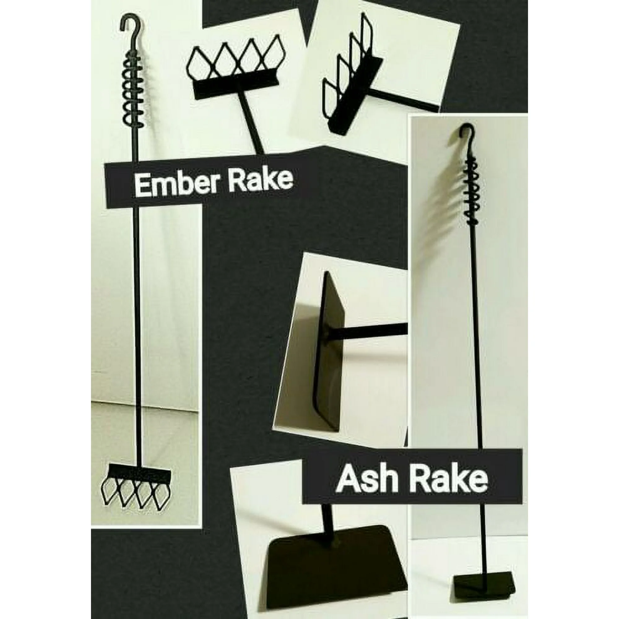 Wood Stove, Fireplace Set Combo-Poker, Ember & Ash Rake 36