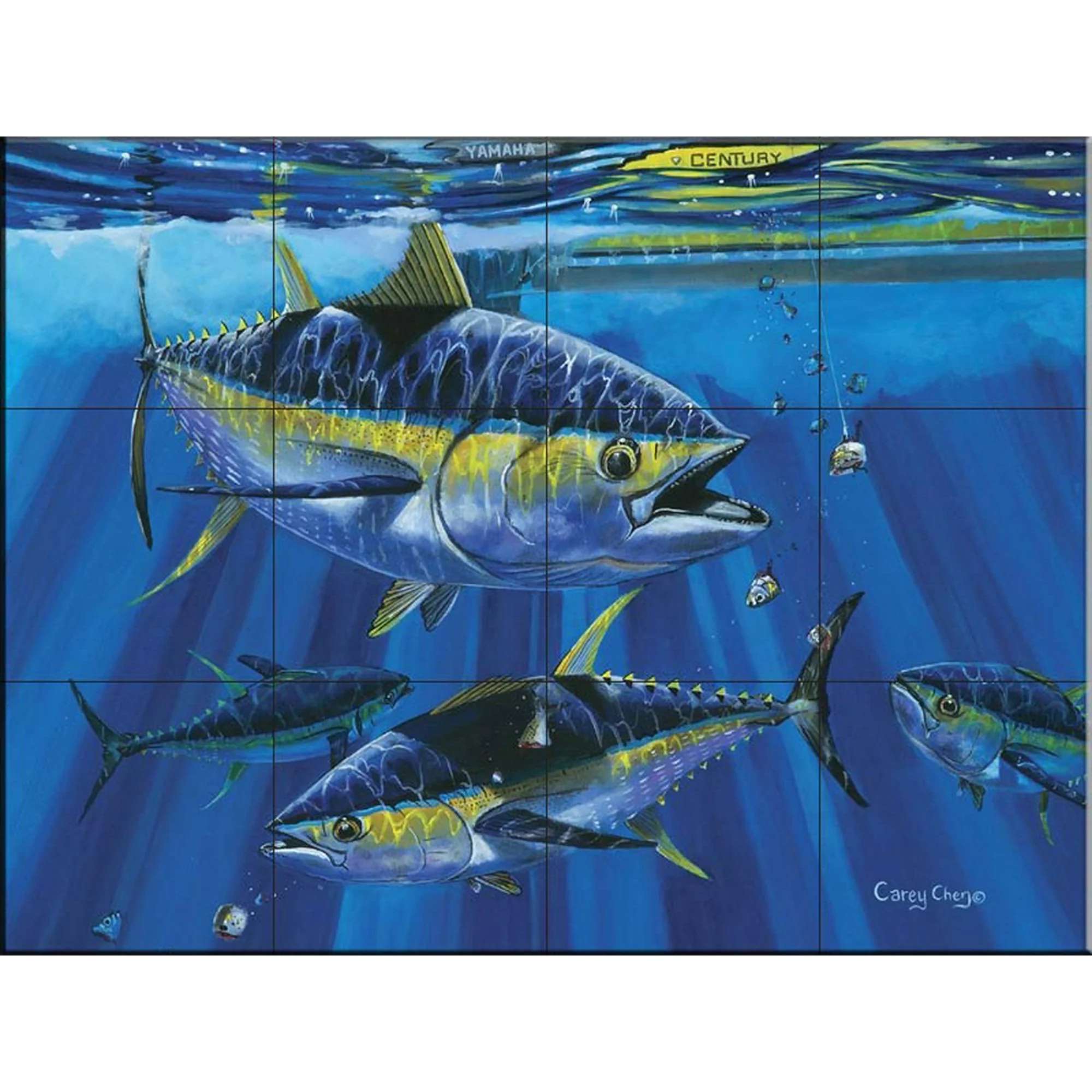 Ceramic Tile Mural - Tuna Blitz- by Carey Chen - Kitchen backsplash / Bathroom shower