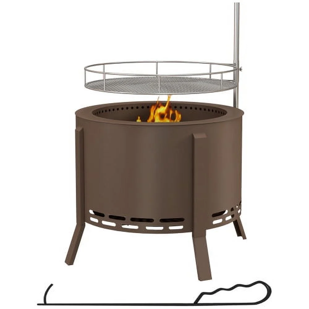 XCHANGM-2-in-1 Smokeless Fire Pit, BBQ Grill, 19