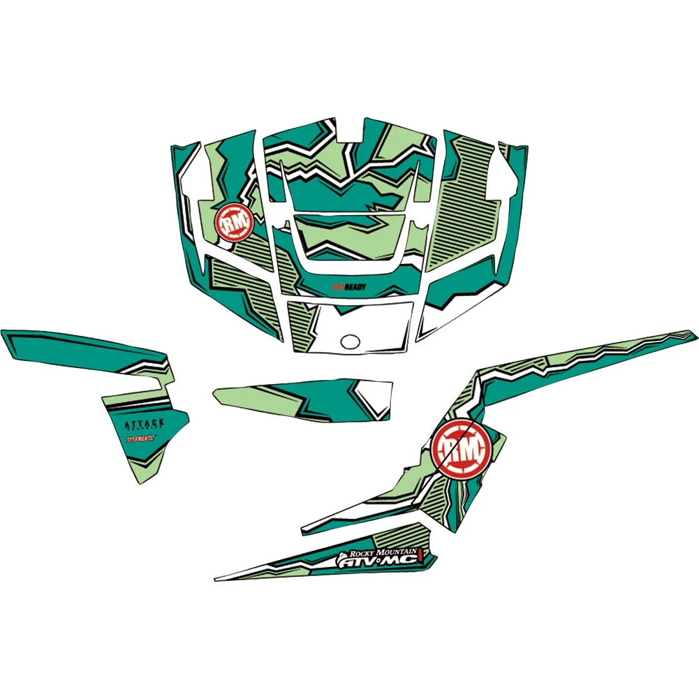 Attack Graphics Quake Complete UTV Graphics Kit White/Teal/Mint Green for Polaris RZR XP 4 1000 2020