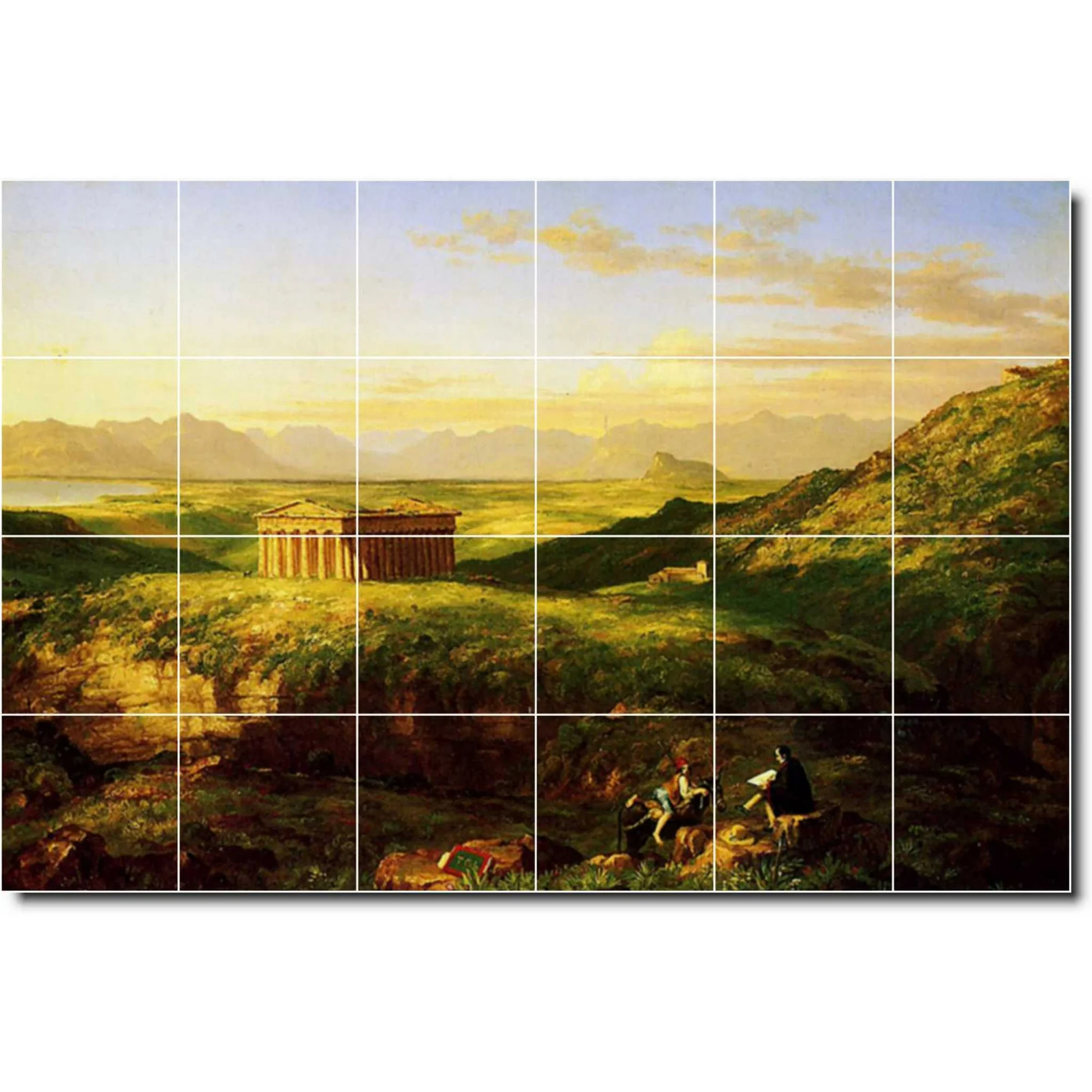 Ceramic Tile Mural-Thomas Cole Historical Wall Tile Mural 19. 48