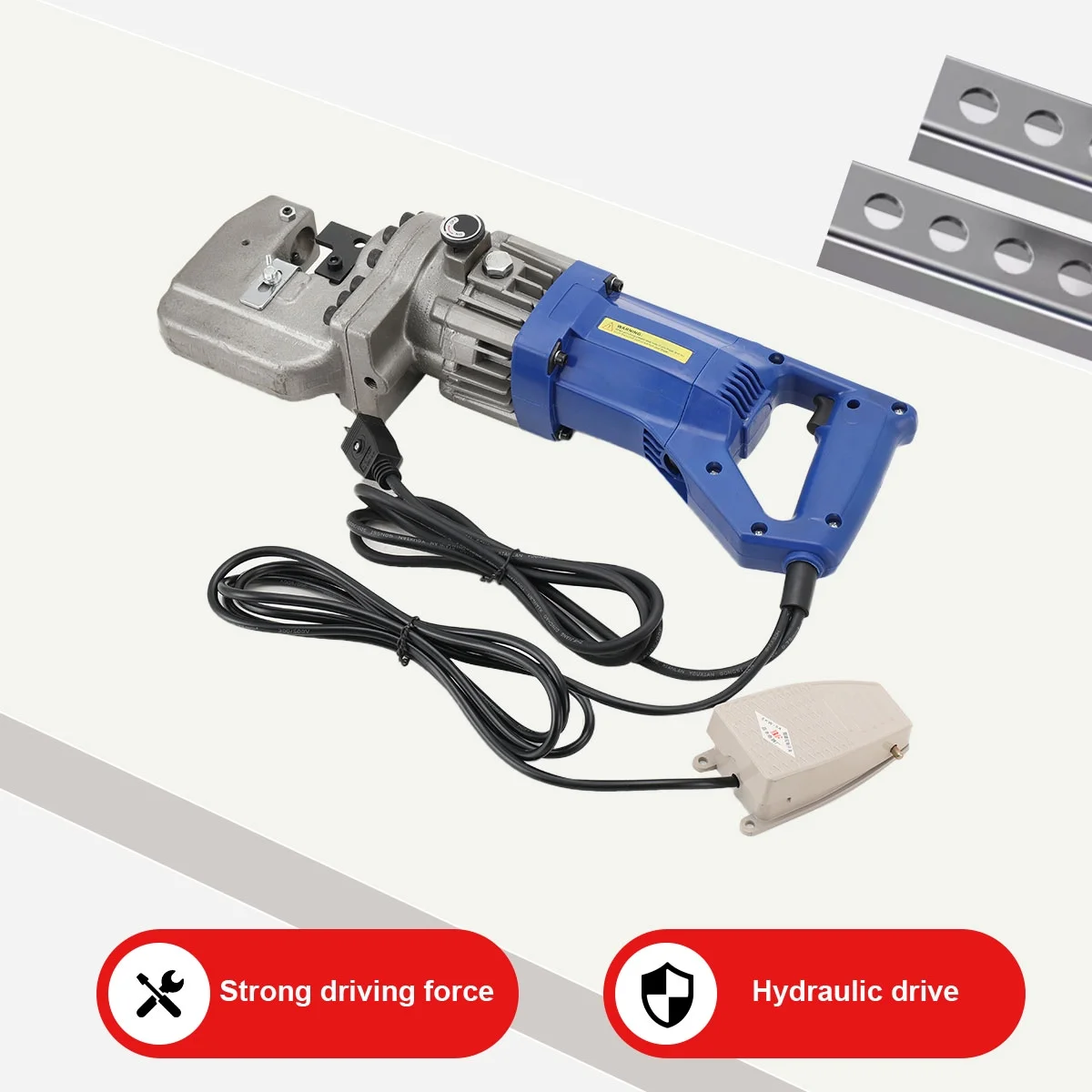 NICCOO 1200W 110V Hydraulic Puncher Electric Hydraulic Punching Tool Angle Steel Punching Machine, used for Punching in Steel, Iron, Aluminum, Copper, and Other Sheet Materials