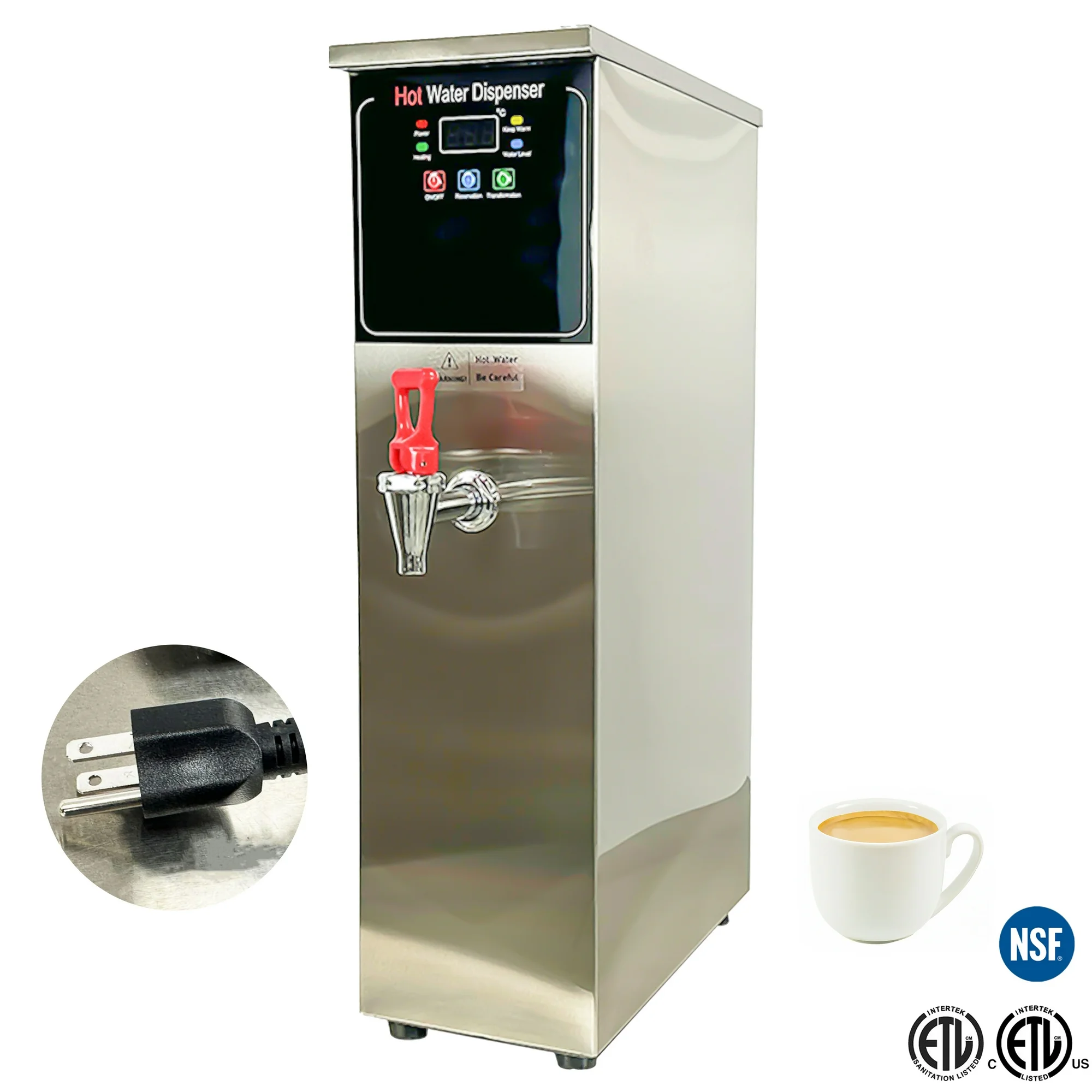 NSF 1500W Water Boiler Hot Water Dispenser, 60L Fast Heating, 5 Gallon Commercial Hot Water Dispenser ETL