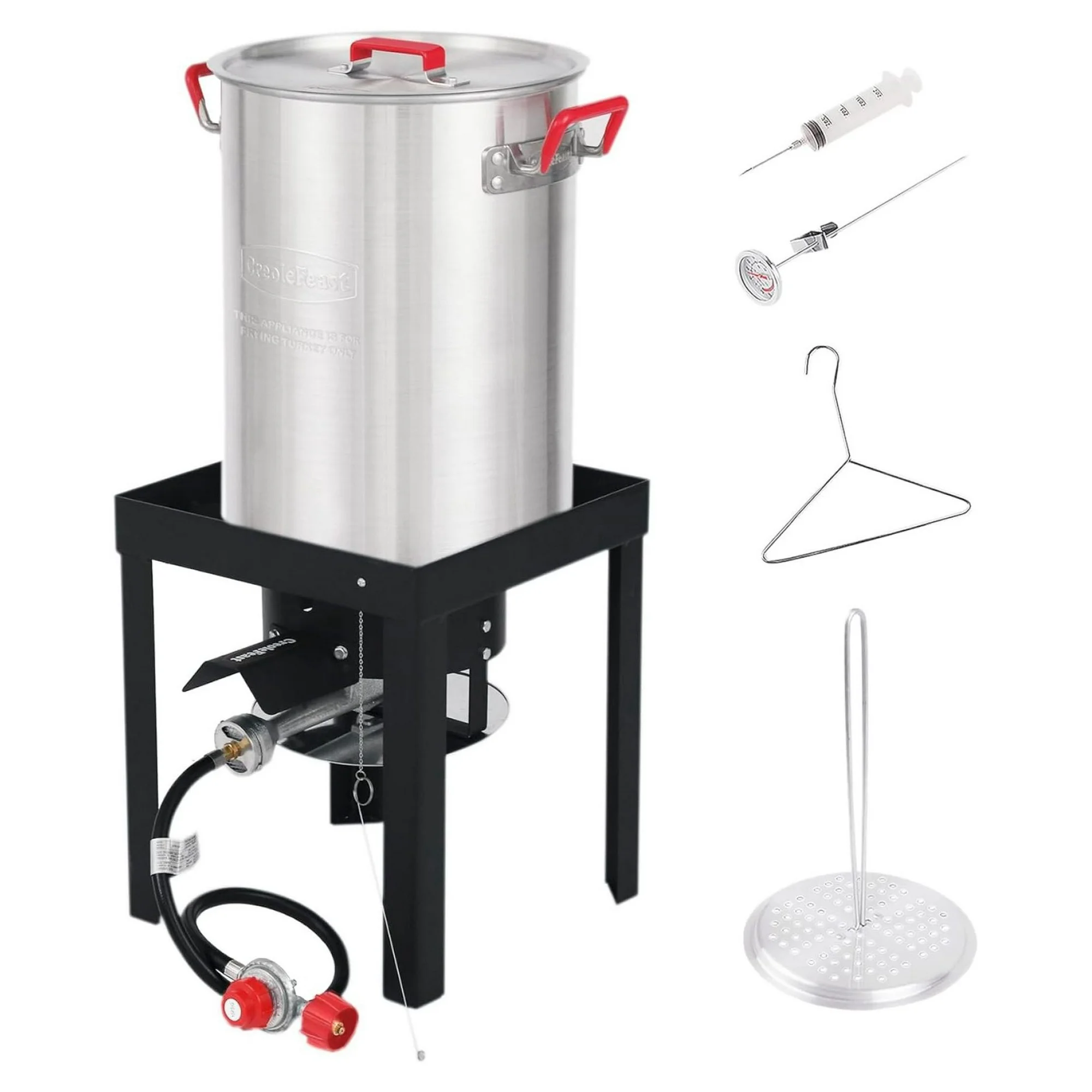 ZHANGHU Aluminum 30 Qt. Turkey Fryer Pot Set, 50,000 BTU Propane Turkey Fryer Burner for Outdoor Cooking, TFS3000L-SC