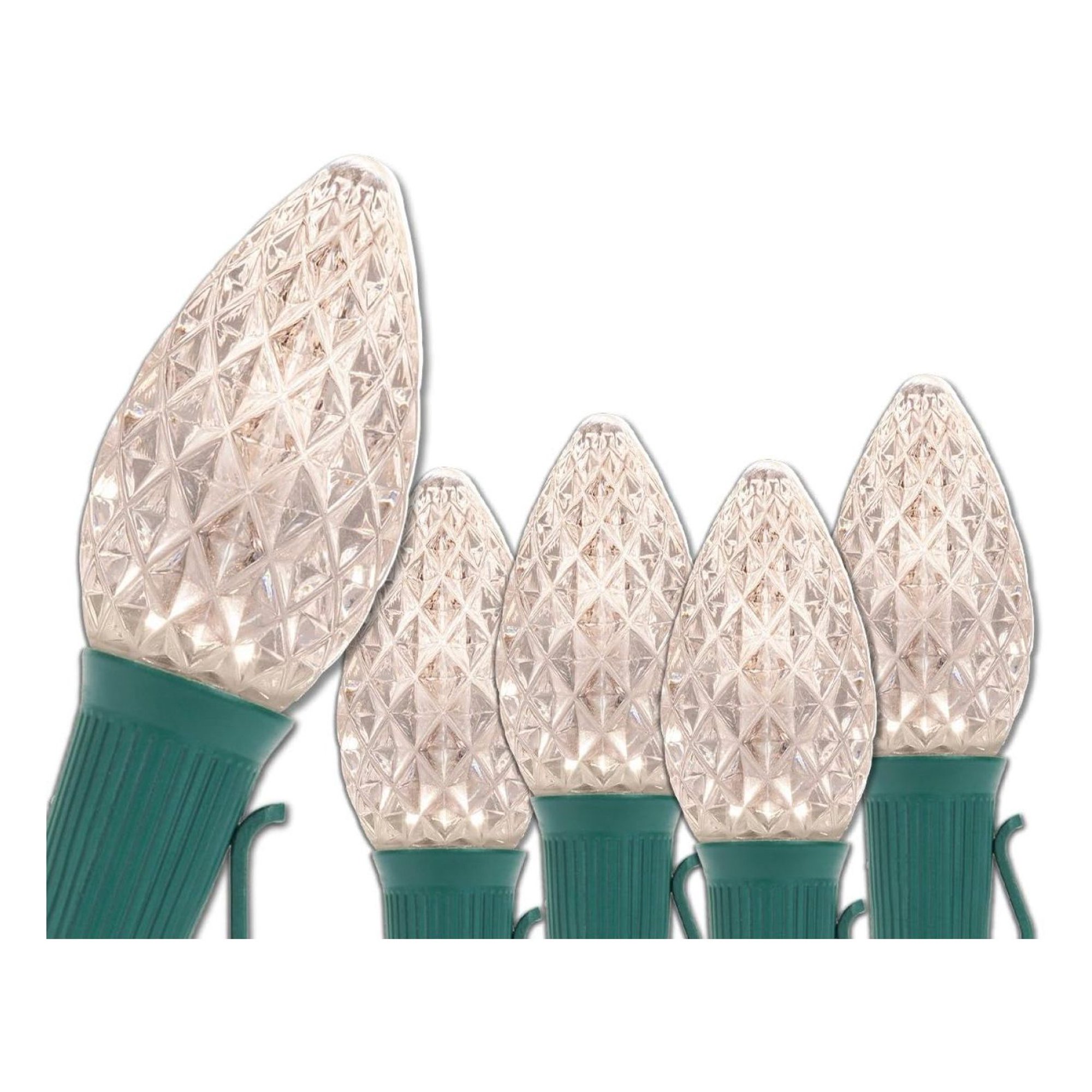 ZHANGHU C7 Opticore Christmas Lights  Christmas String Lights, Outdoor Christmas Holiday Lights; Green Wire (100 Lights, 100 ft, Warm White)