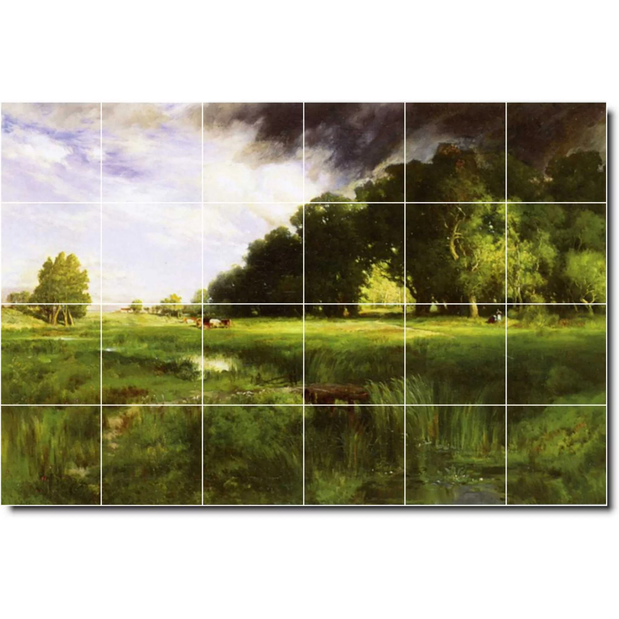 Ceramic Tile Mural-Thomas Moran Landscapes Painting 571. 25.5