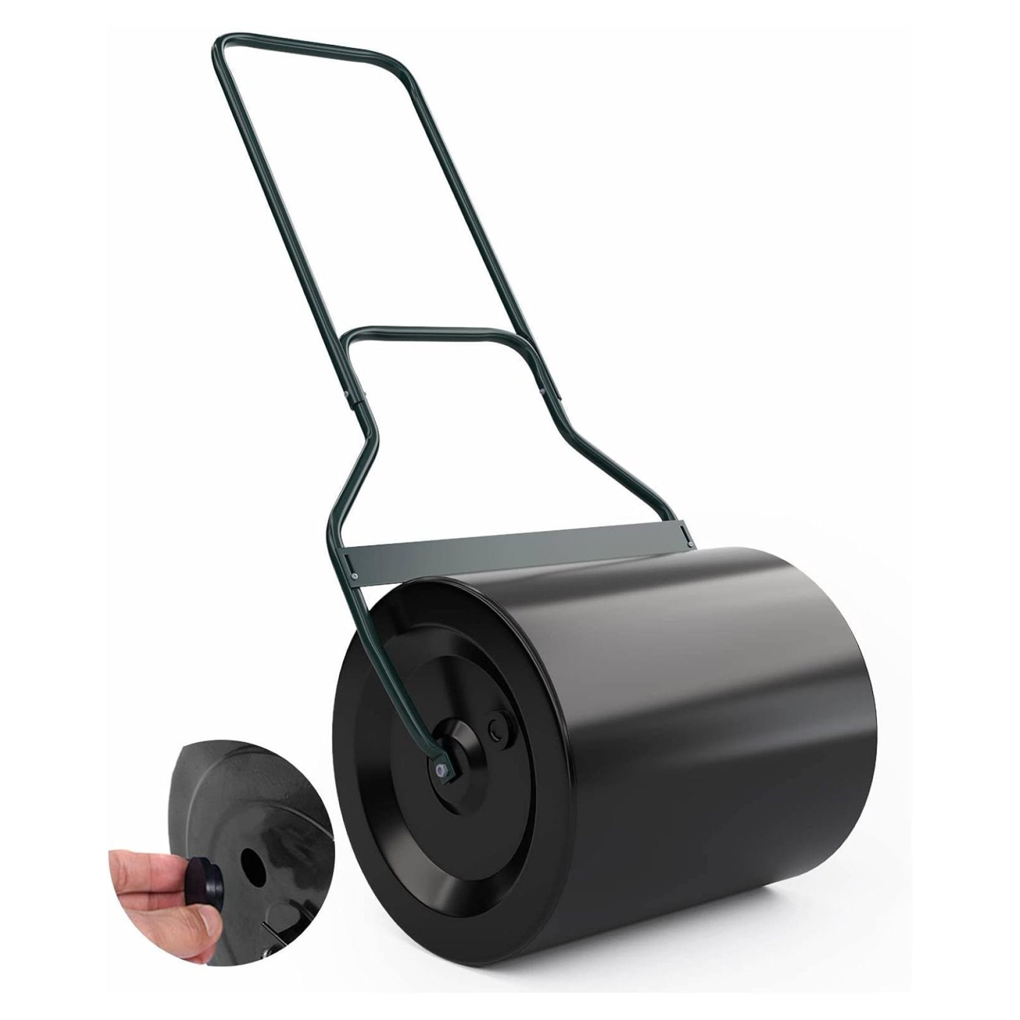 ZHANGHU Happytools Lawn , 16 Gallons/ 60 L Manual Sod Steel Drum w/U-Shaped Handle & Removable Drain Plug, Lawn Tow Behind Water Filled for Yard, Garden & Park