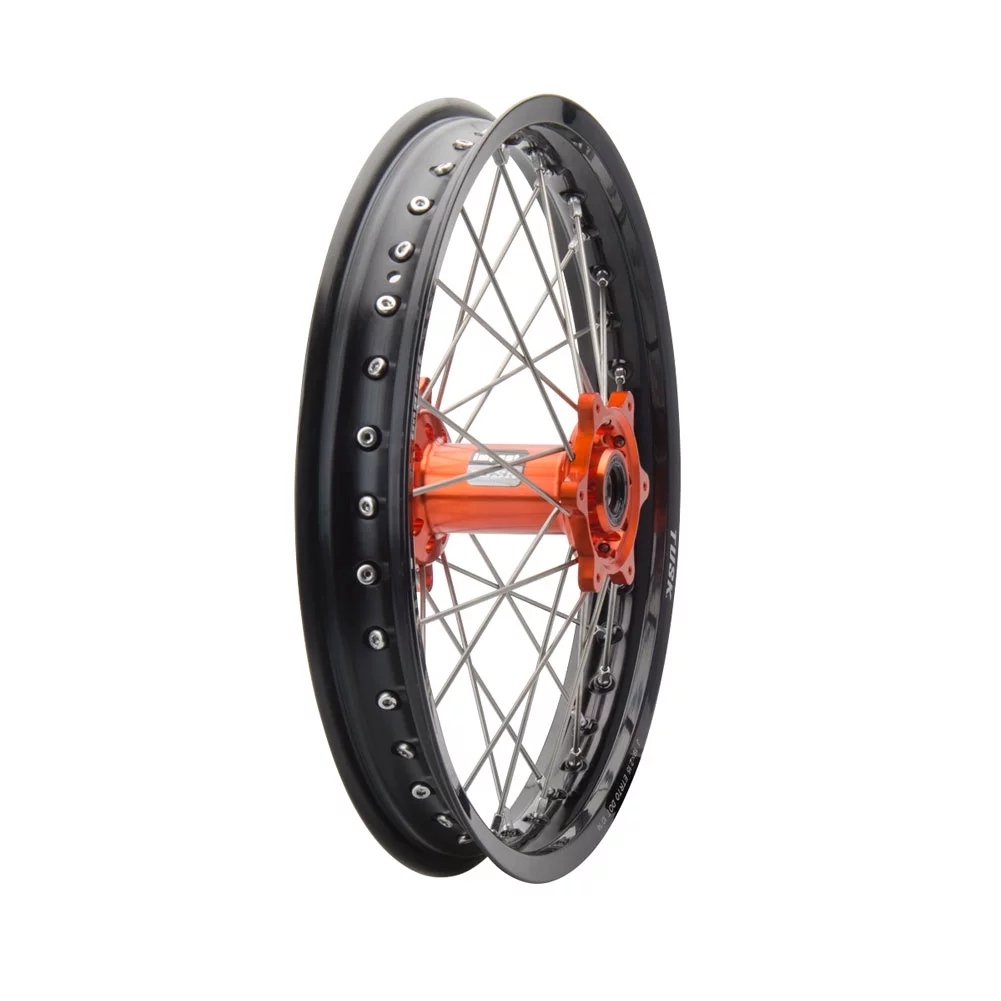 Tusk Impact Complete Wheel - Rear 19 x 2.15 Black Rim/Silver Spoke/Orange Hub For KTM 525 XC-W 2007