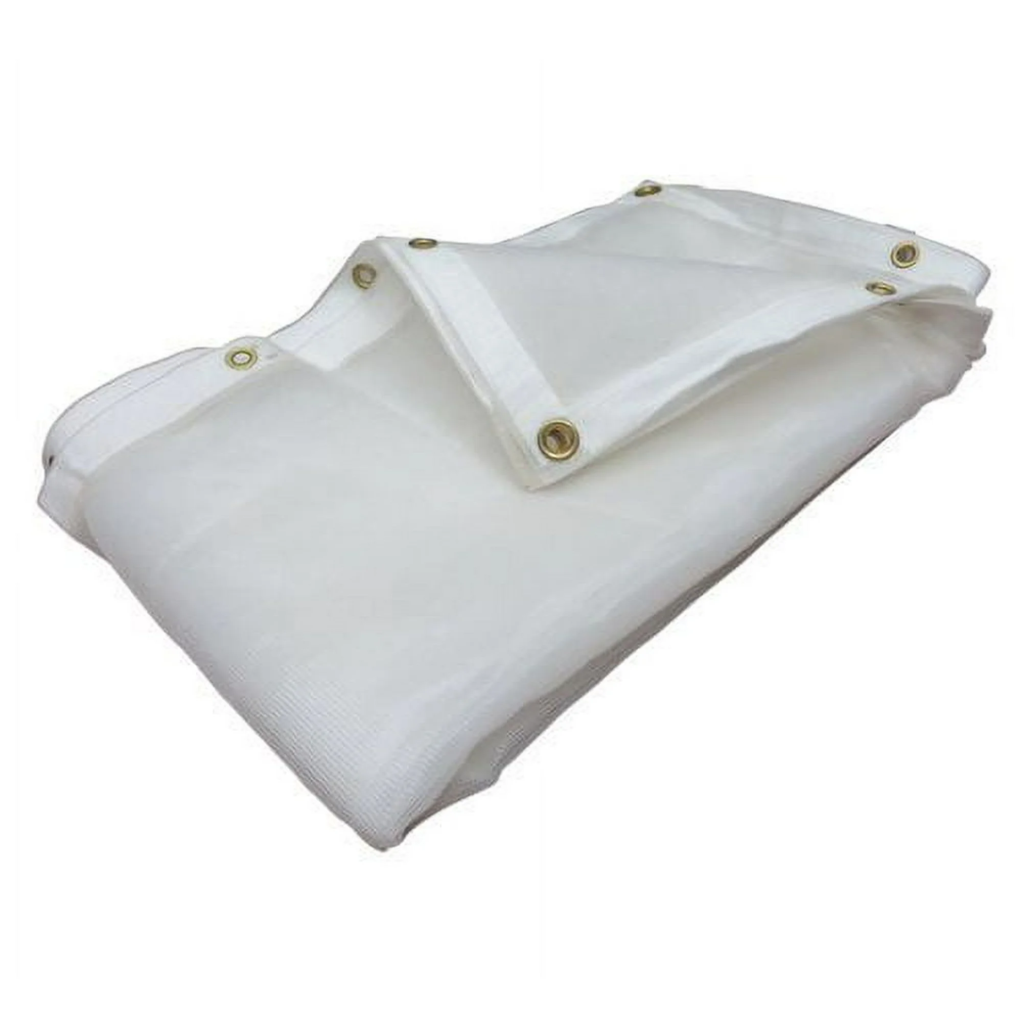 (White) Super Heavy Duty Mesh Tarp Net Sail Sun Shade Awning and Fence Screen Patio and Canopy Cover (12' x 20')