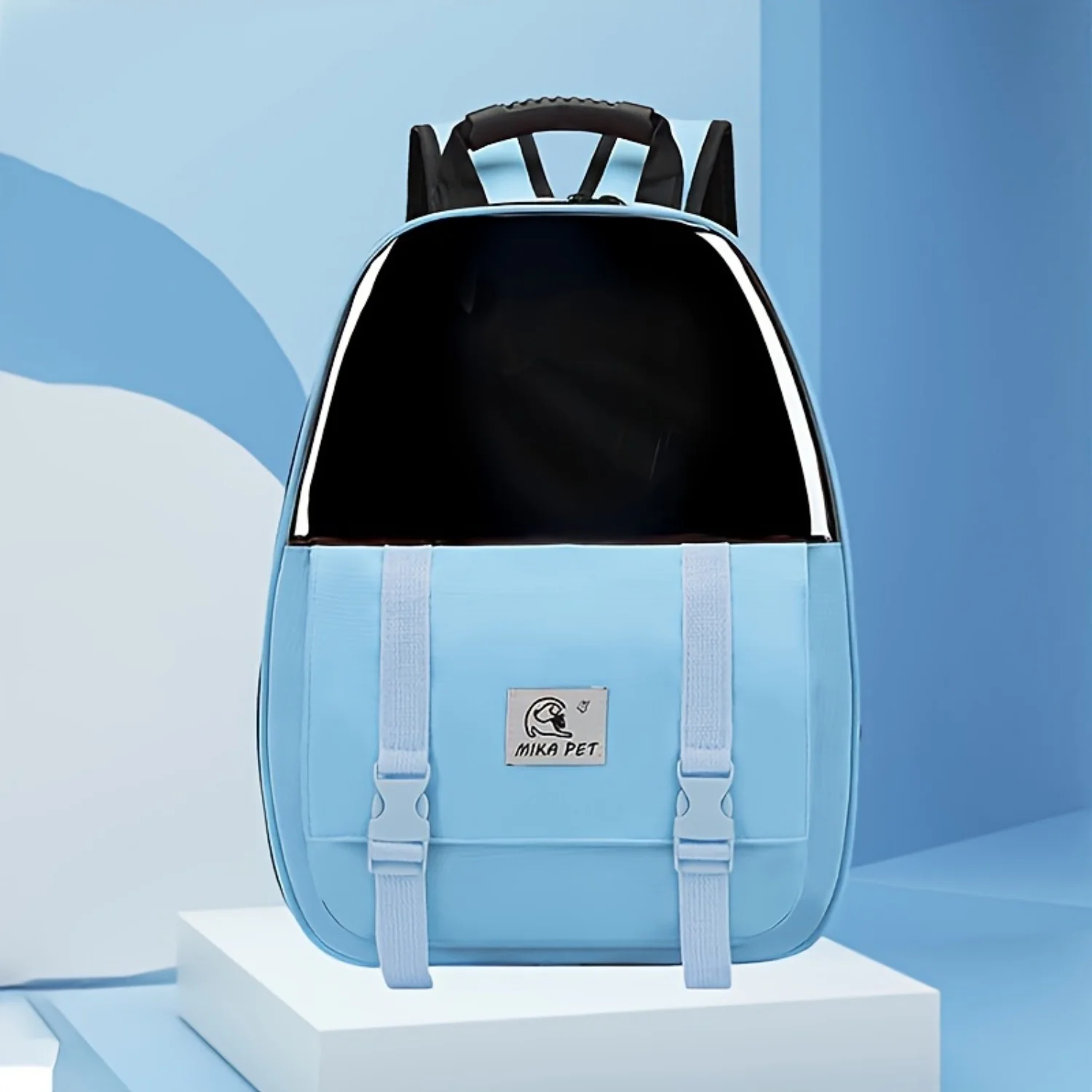 JZJUNZ Travel-Friendly Portable Pet Carrier Backpack with Transparent Window - Durable Polyester Material  Zipper Closure - Comfortable and Secure for Cats and Dogs - Essential Pet Suppli