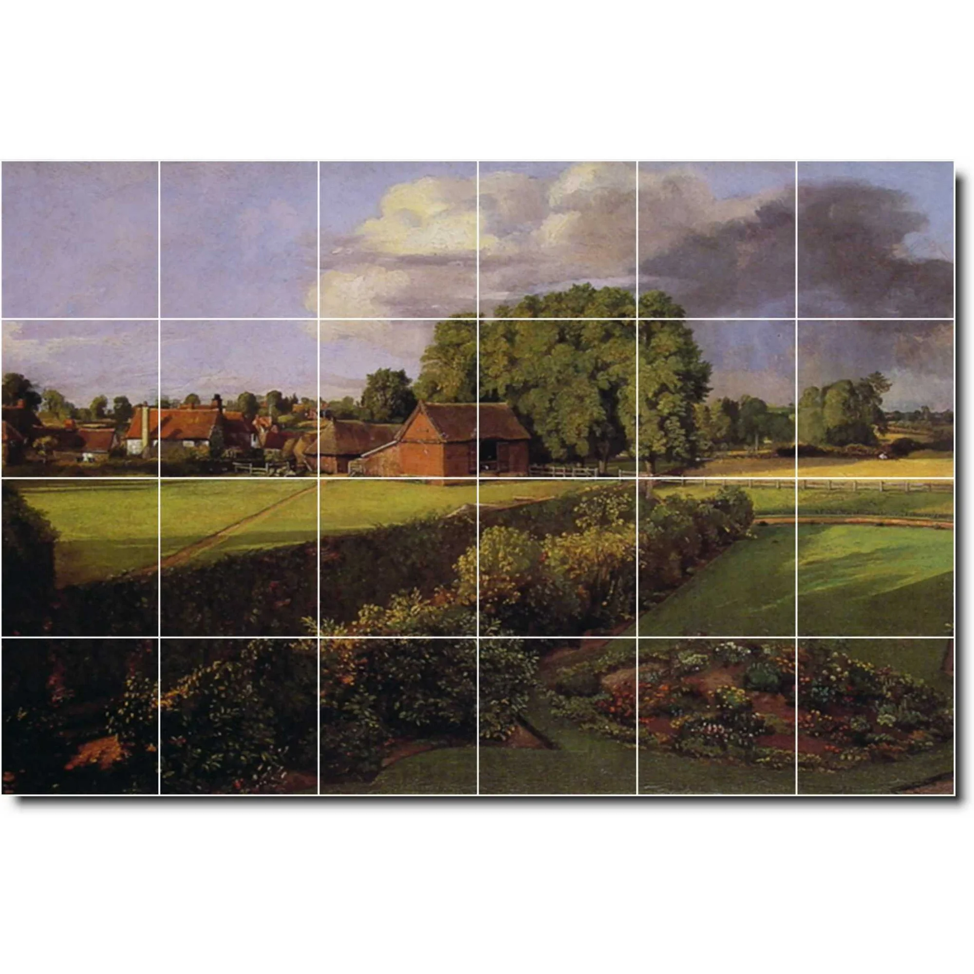 Ceramic Tile Mural-John Constable Country Painting 216. 25.5