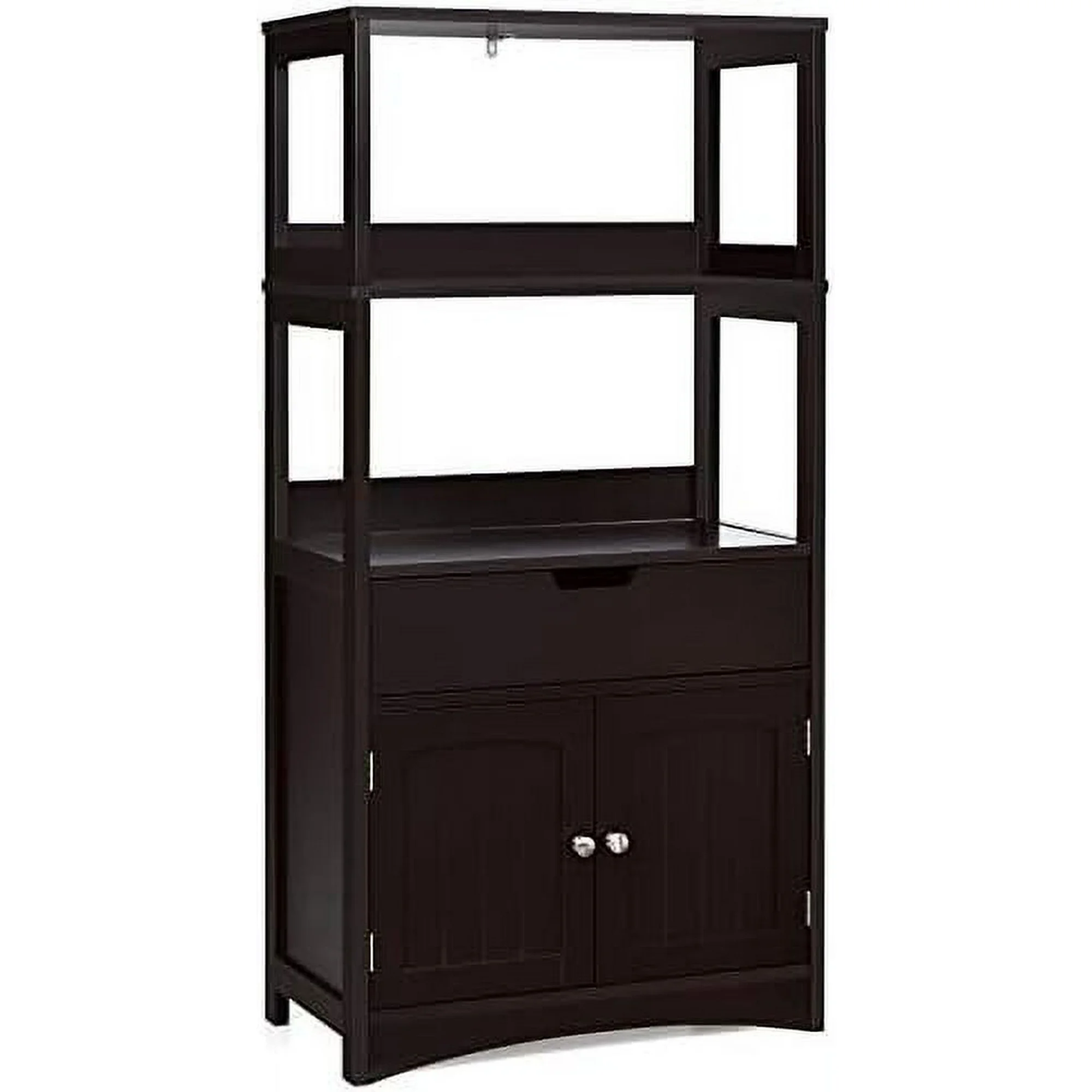 TJUNBOLIFE Bathroom Floor Cabinet with Drawer  2 Open Shelves and Door Cupboard  Multipurpose Free Standing  Cabinet for Bathroom Kitchen Living Room  24 x 13 x 48 inch (Grey)