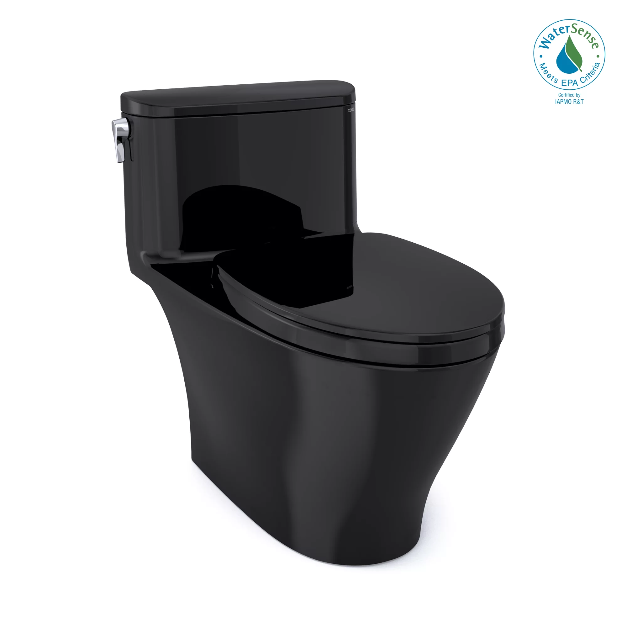 TOTO Nexus One-Piece Elongated 1.28 GPF Universal Height Toilet with SS124 SoftClose Seat, WASHLET+ Ready, Ebony - MS642124CEF#51
