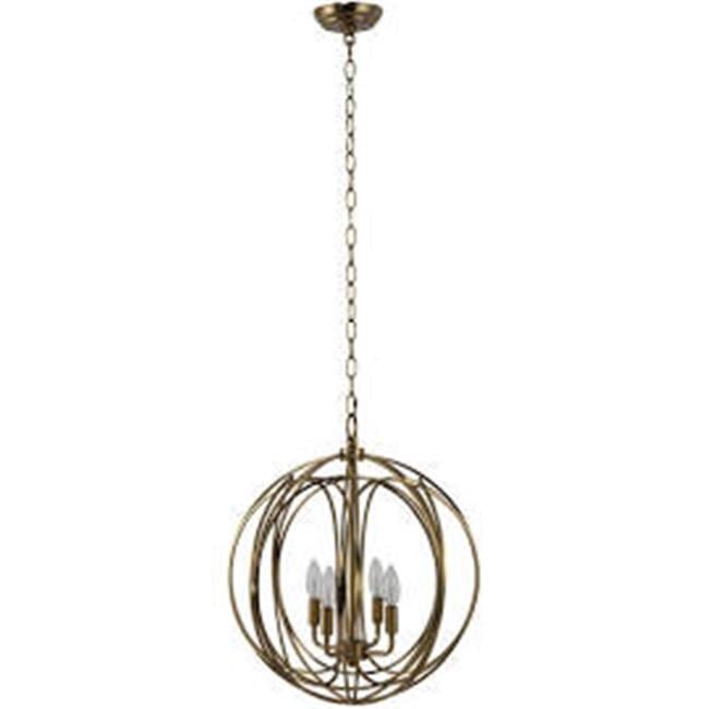Home Decor 4 Light Chandelier, Satin Brass