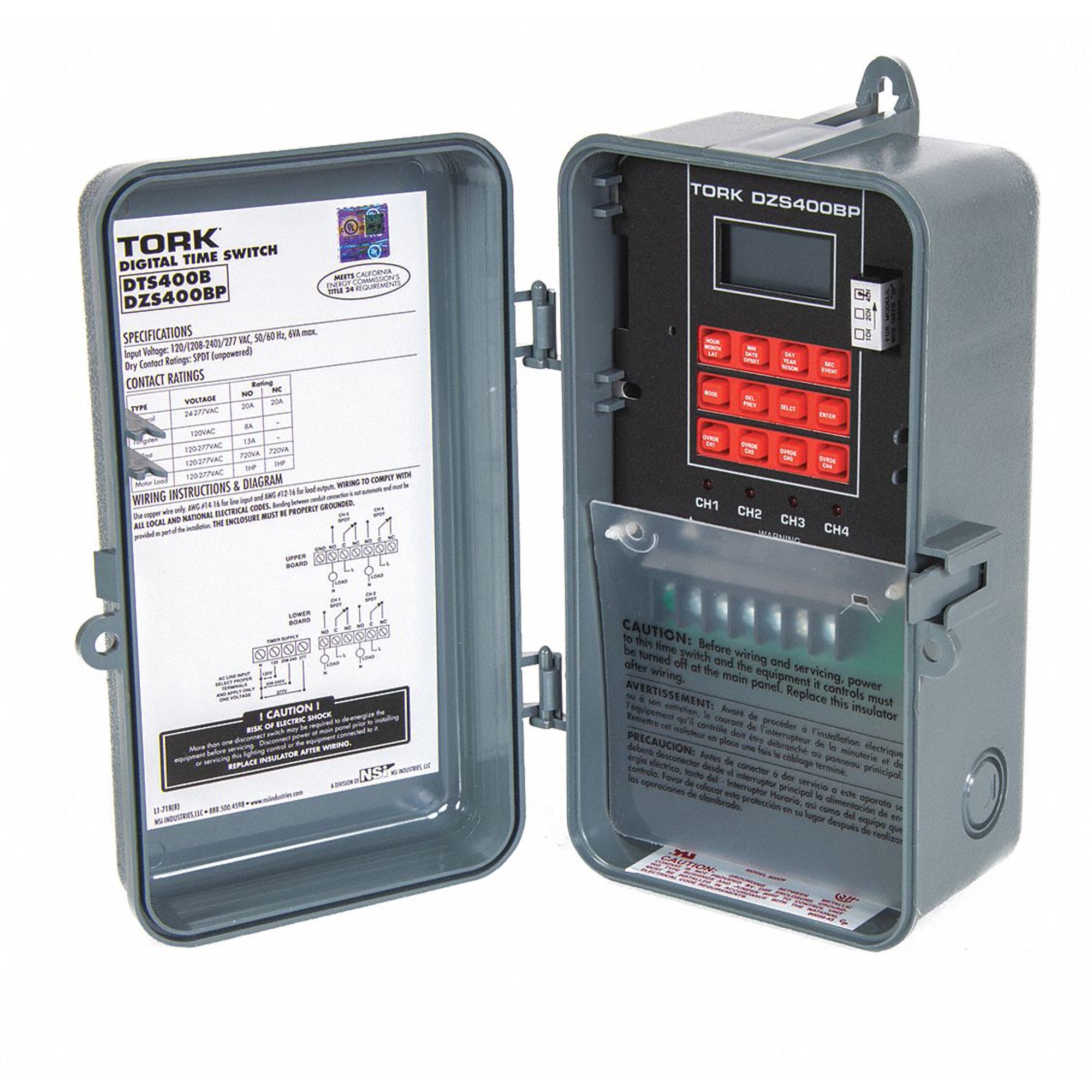 Tork Electronic Timer,Astro 365 Days,SPDT DZS400BP