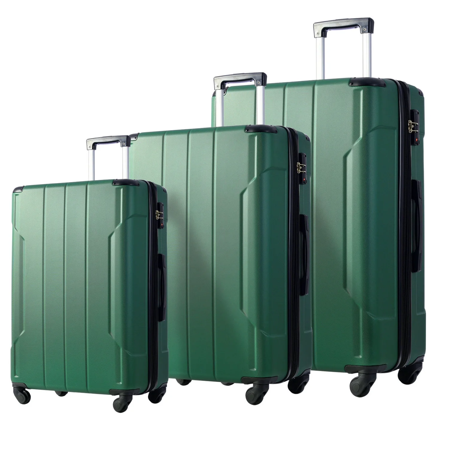 Travel with Ease and Style with these Durable and Lightweight Hardshell Luggage Sets featuring TSA Lock - Complete 3-Piece Spinner Suitcase Set in Sizes 20‘‘  24‘‘ and 28‘‘ - Perfect for