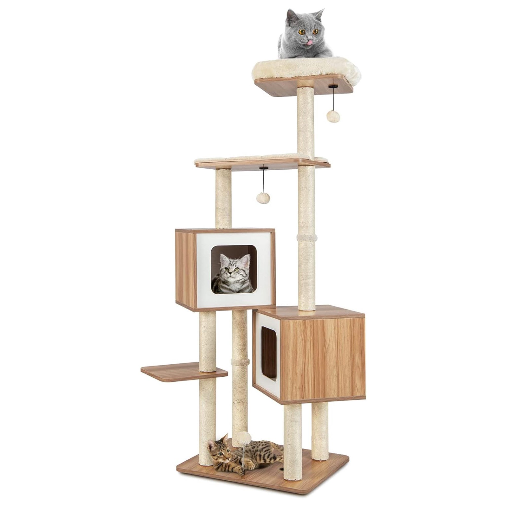 Hongwa Wooden Cat Tree, 64.5