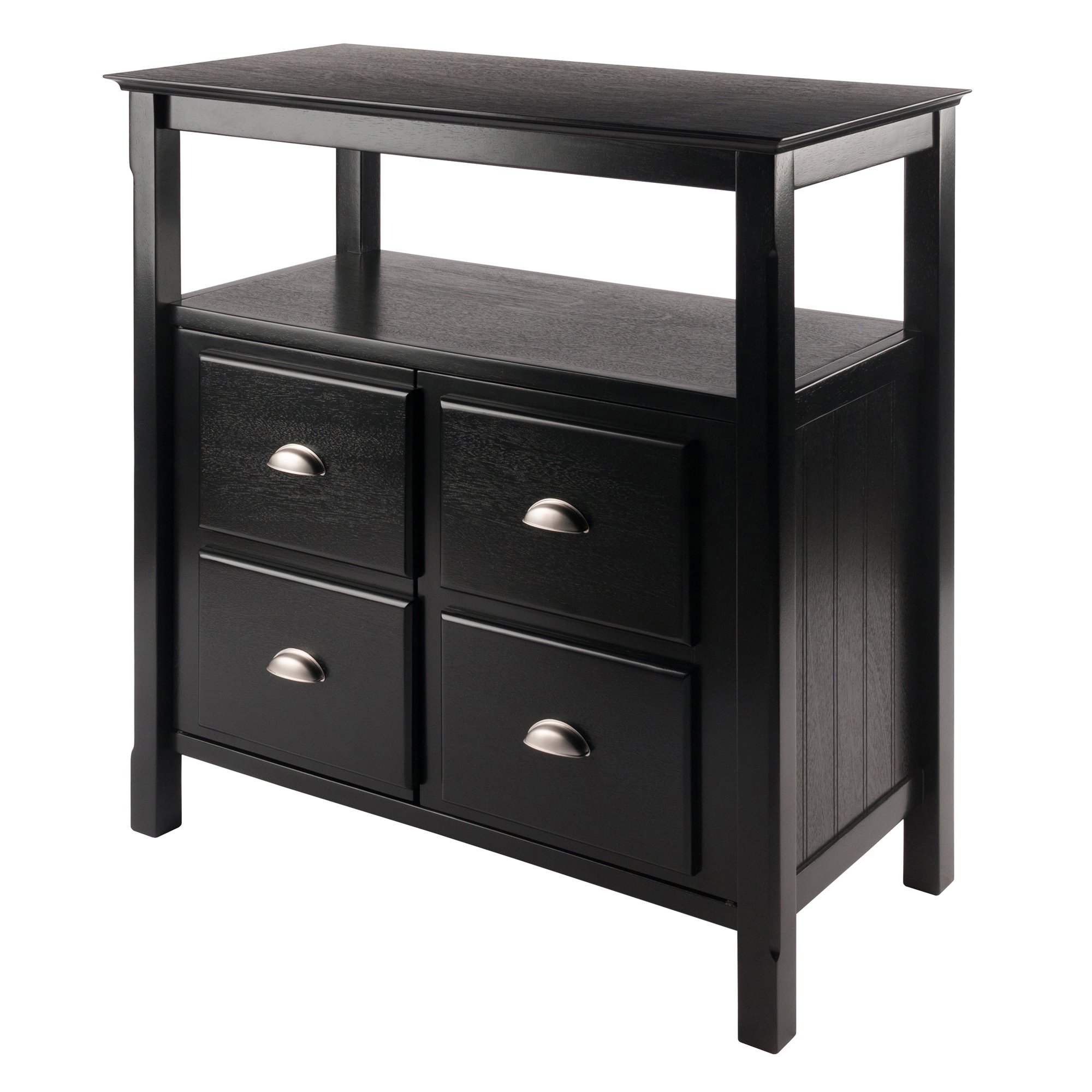 Winsome Wood Timber Buffet Cabinet with Two Doors, Black Finish