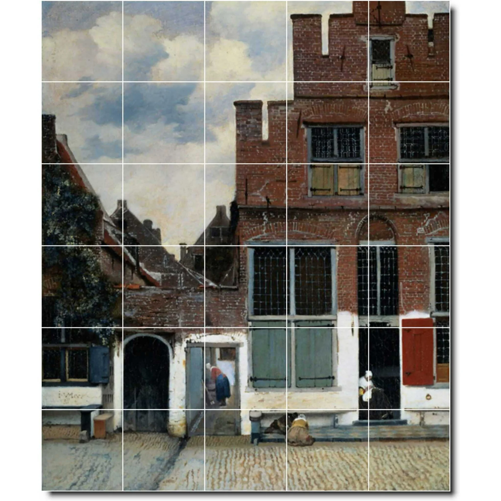 Ceramic Tile Mural-Johannes Vermeer City Wall Tile Mural 18. 21.25