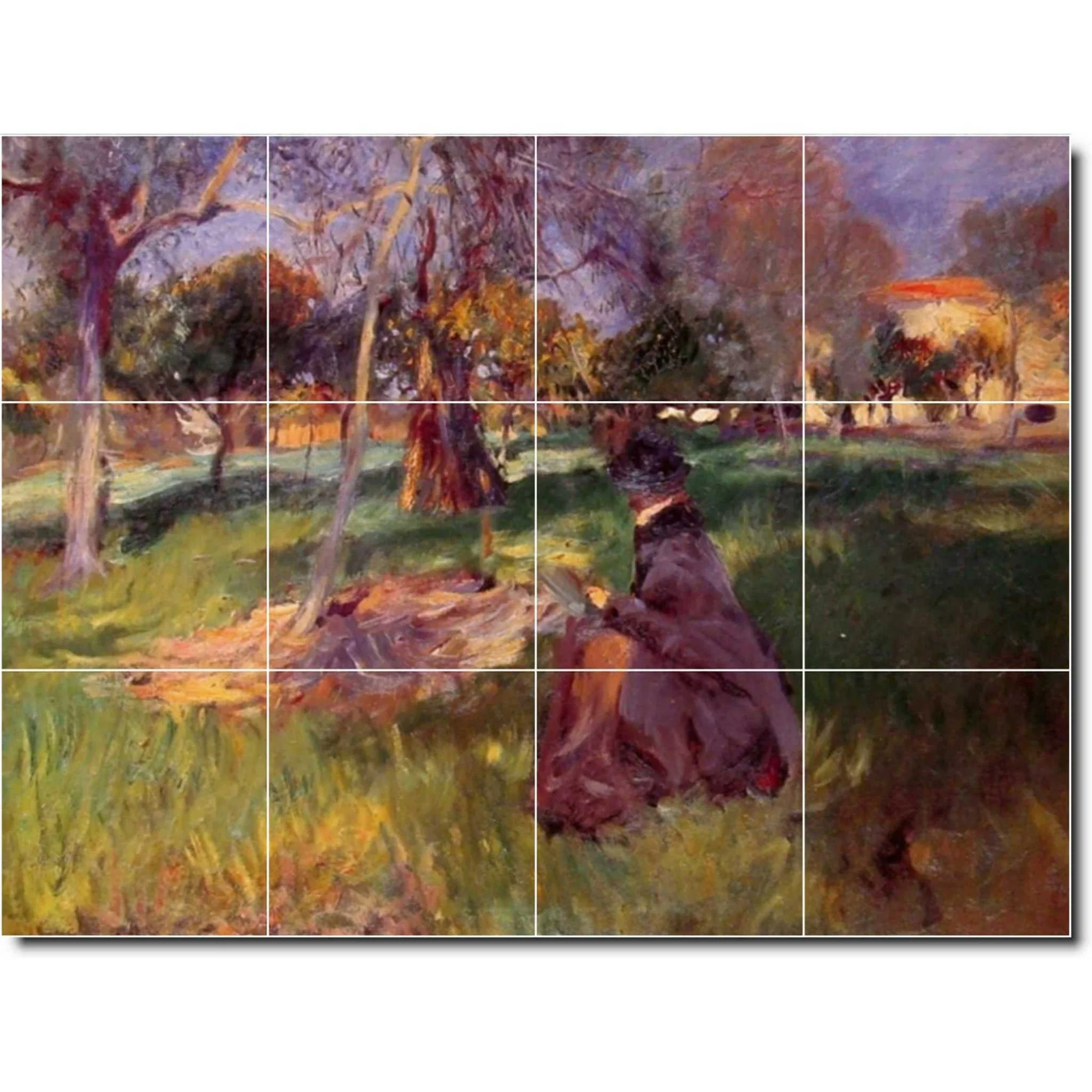 Ceramic Tile Mural-John Sargent Garden Backsplash Tile Mural 14. 48