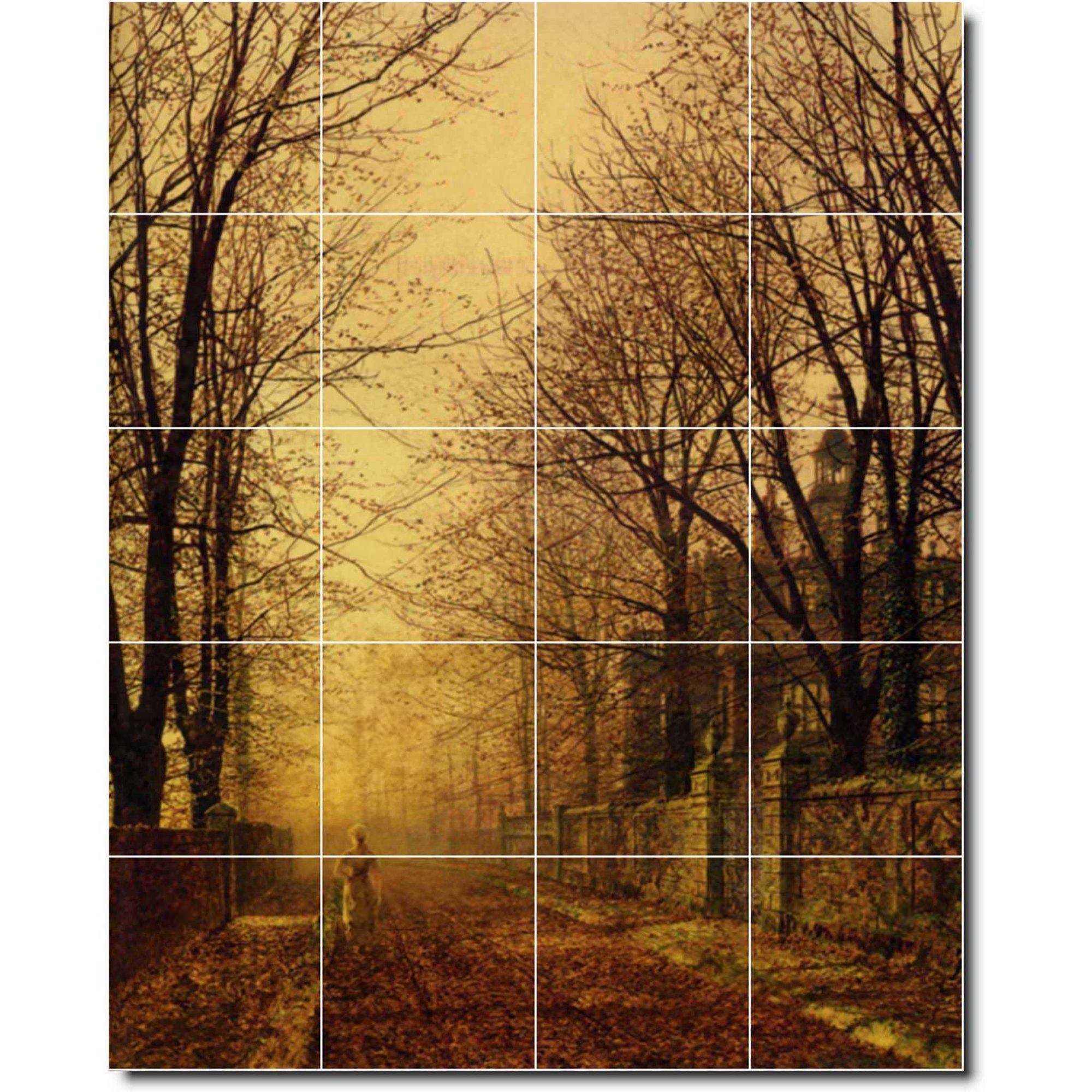 Ceramic Tile Mural-John Grimshaw City Bathroom Tile Mural 28. 24