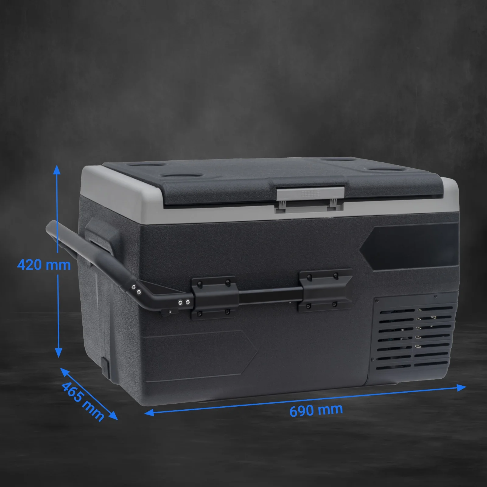 Techomey 12V/24V Car Fridge, 50L Camping Mini Fridge Freezer, Quiet Electric Compressor Cool Box, Black