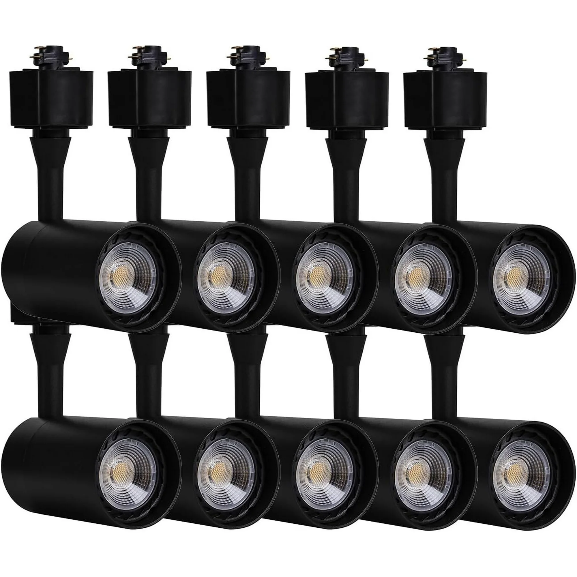 WEIKE 10W LED Track Lighting Head,Dimmable Track Light Heads H Type Black Track Lights Fixture 4000K,110V Ceiling Spotlight 34 Angle forAccent Task Wall Art, Kitchen,CRI90+Halo Type- 10 Pack