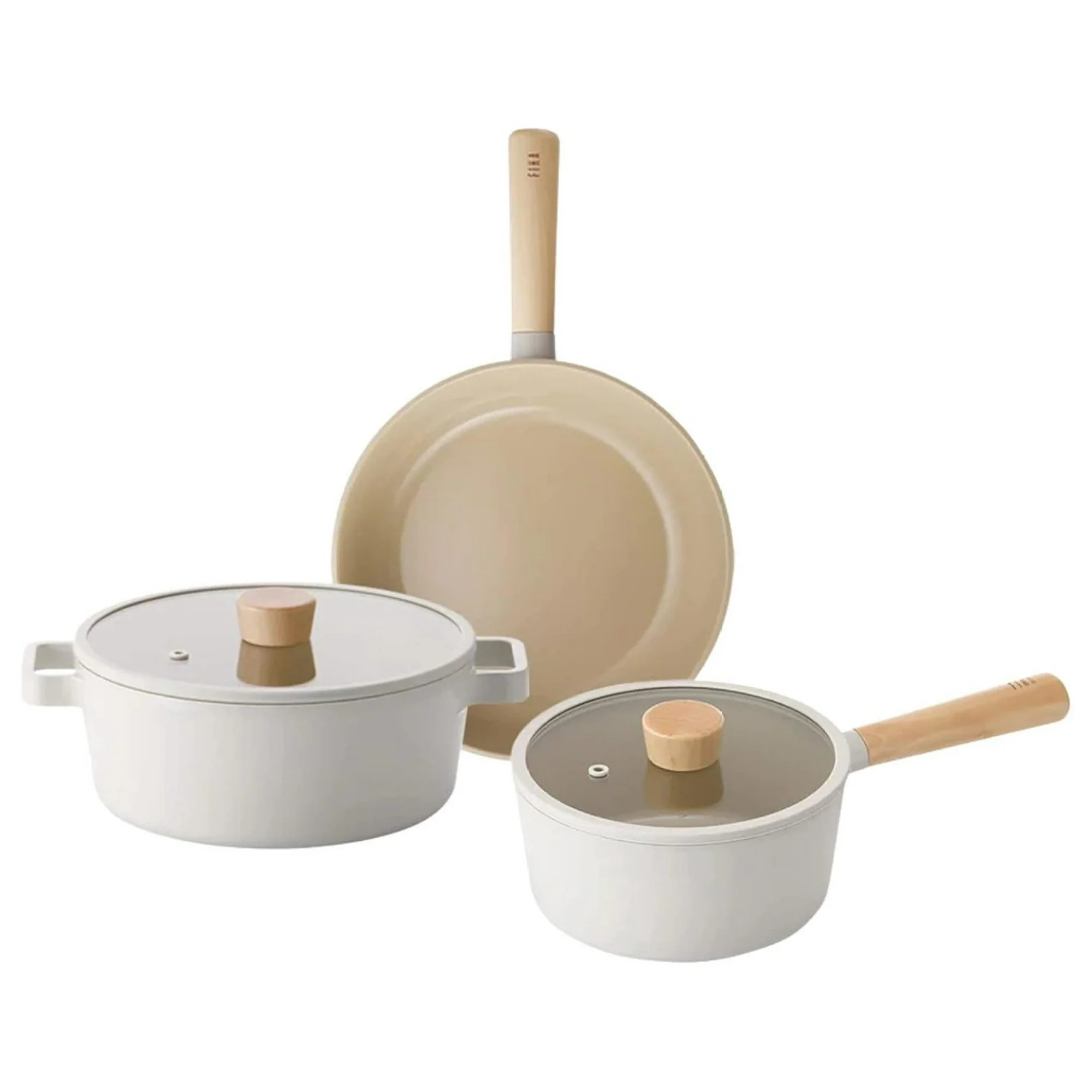 ZHANGHU FIKA Cookware Set | 18cm Sauce Pan, 24cm Pan, 24cm Stockpot | Made in Korea