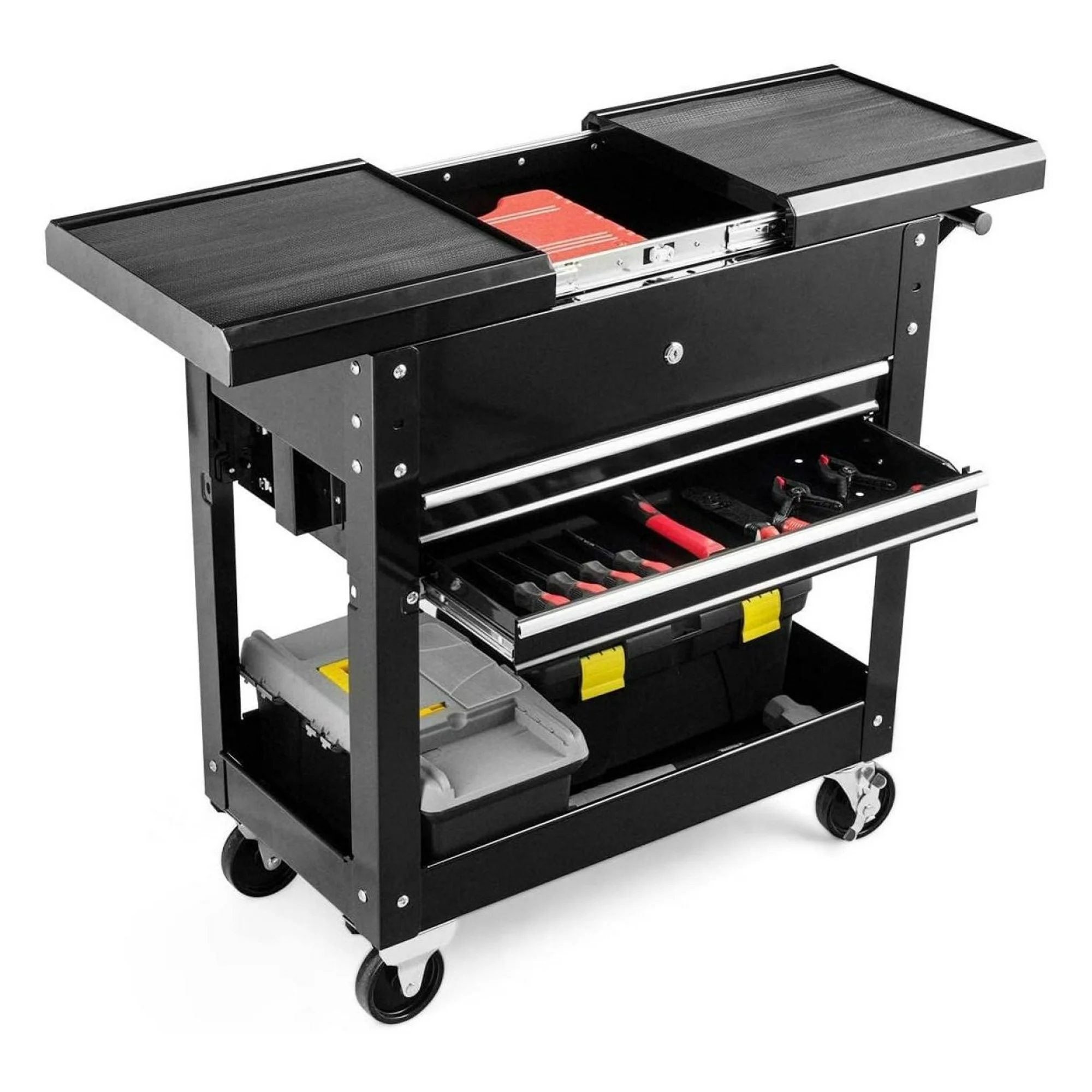 ZHANGHU Happytool Rolling Tool Cart, Lockable Tool Chest Mechanic w/Storage Drawers & Wheels, Tool Box Organizers on Wheels for Black
