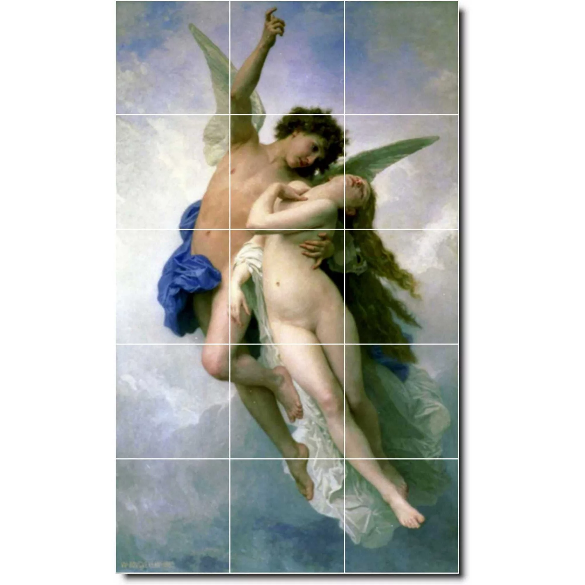 Ceramic Tile Mural-William Bouguereau Mythology Kitchen Tile Mural 12. 24