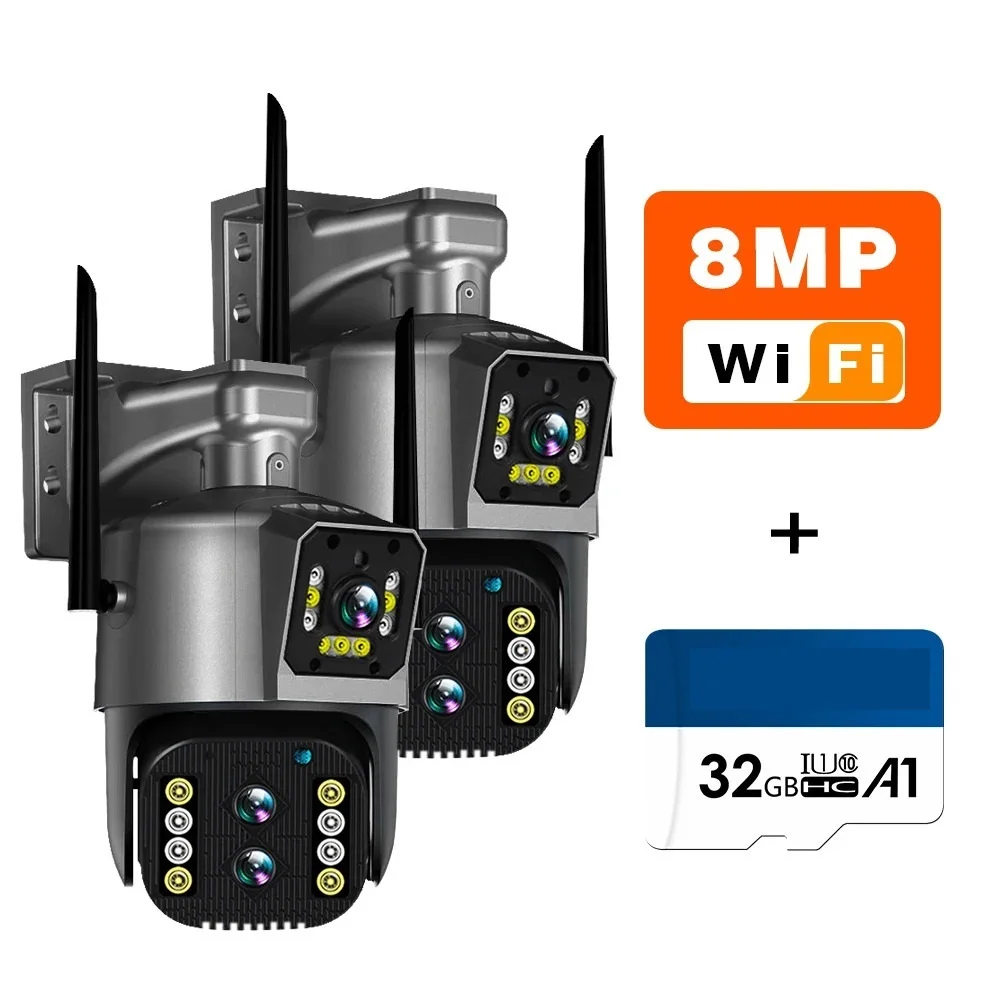 4K 8MP Binocular IP Camera Outdoor PTZ 10X Hybrid Zoom Auto Tracking Waterproof Security CCTV 128G Cam Security Camera--------Motion Tracking