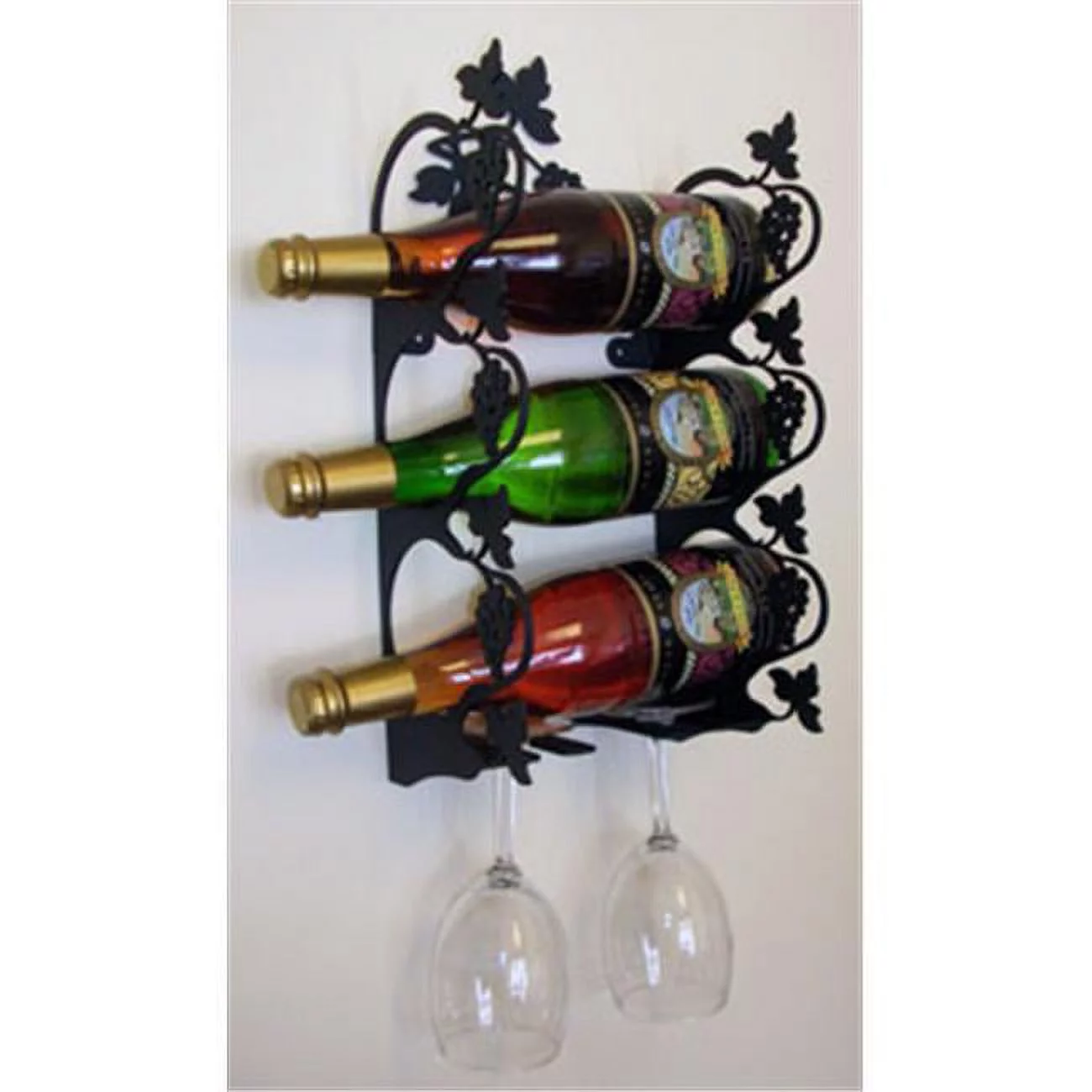 Village Wrought Iron WR-WM-157-S Small Wall Moutain Grapevine Wine Rack