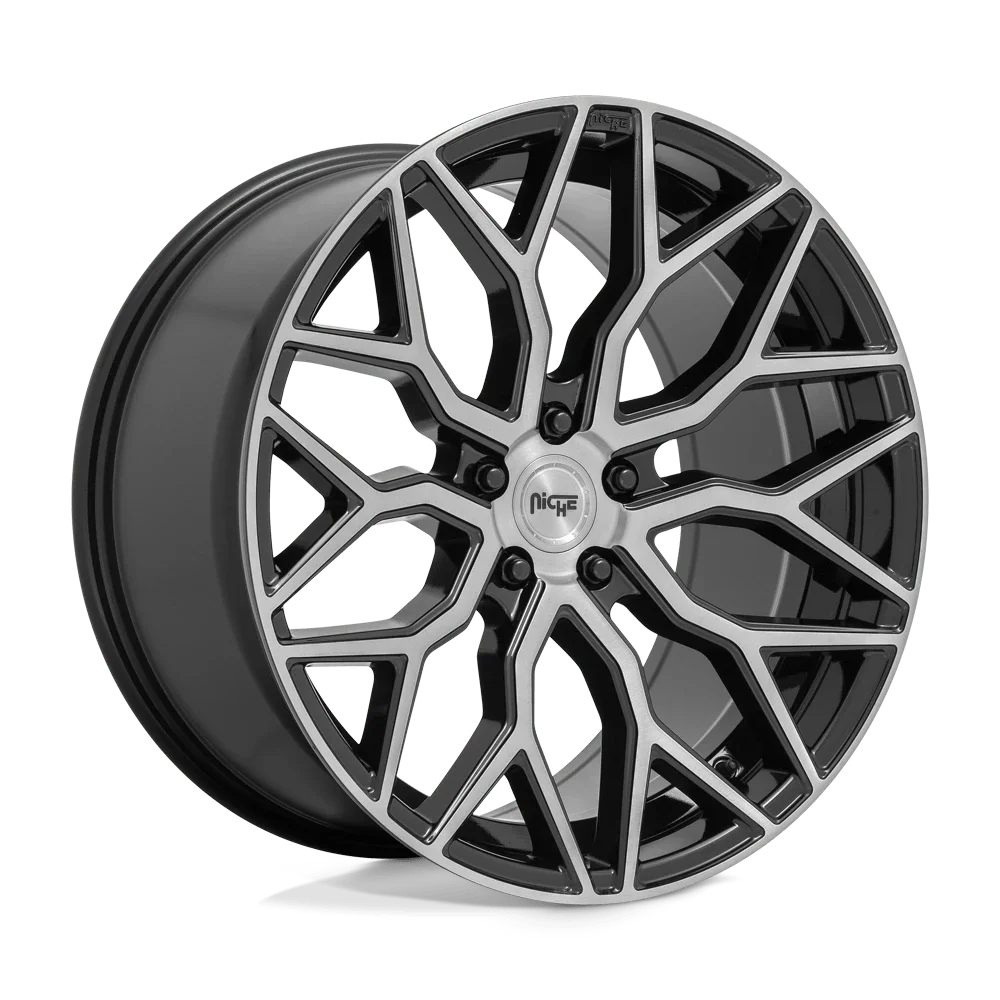 Niche 1Pc M262 Mazzanti 20X10.5 5X114.3 40Et 71.5Cb Gloss Black Brushed Face Wheel