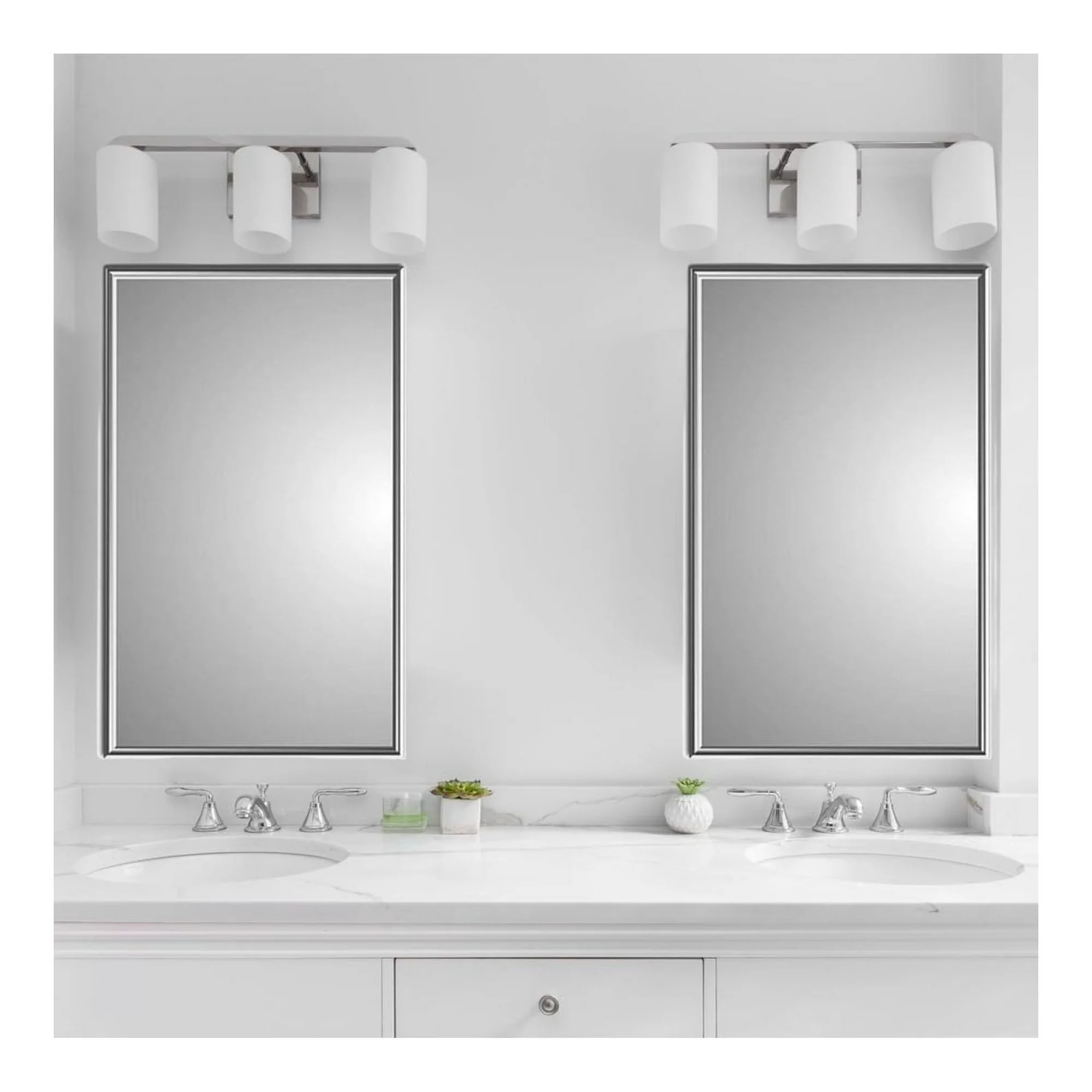 ZHANGHU Artus Modern Styled Framed Mirror Recessed Bathroom Medicine Cabinet in Chrome Finish (Chrome)