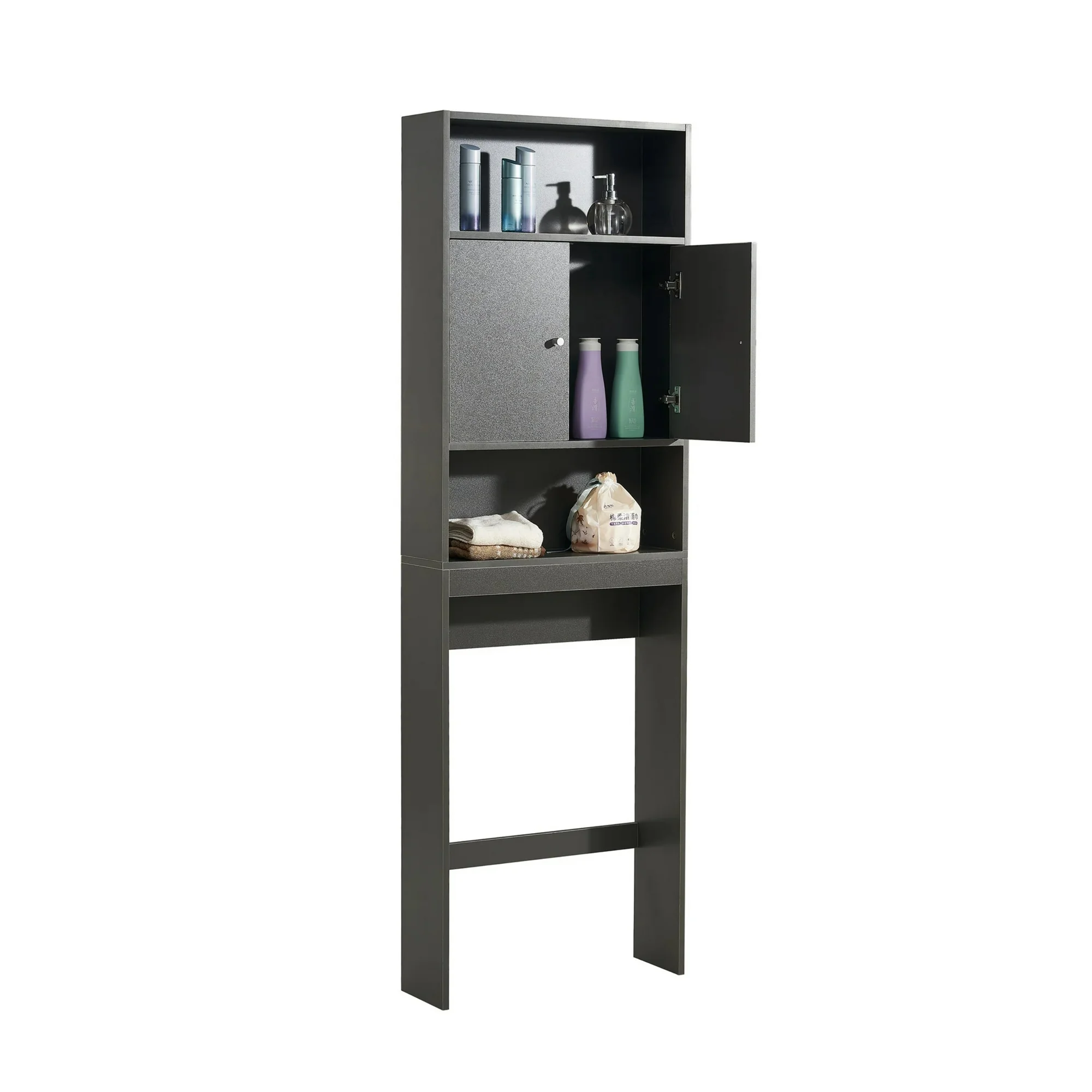 Home Bathroom Shelf Over-The-Toilet, Bathroom SpaceSaver, Bathroom, Tollilet storage cabinet, GRAY