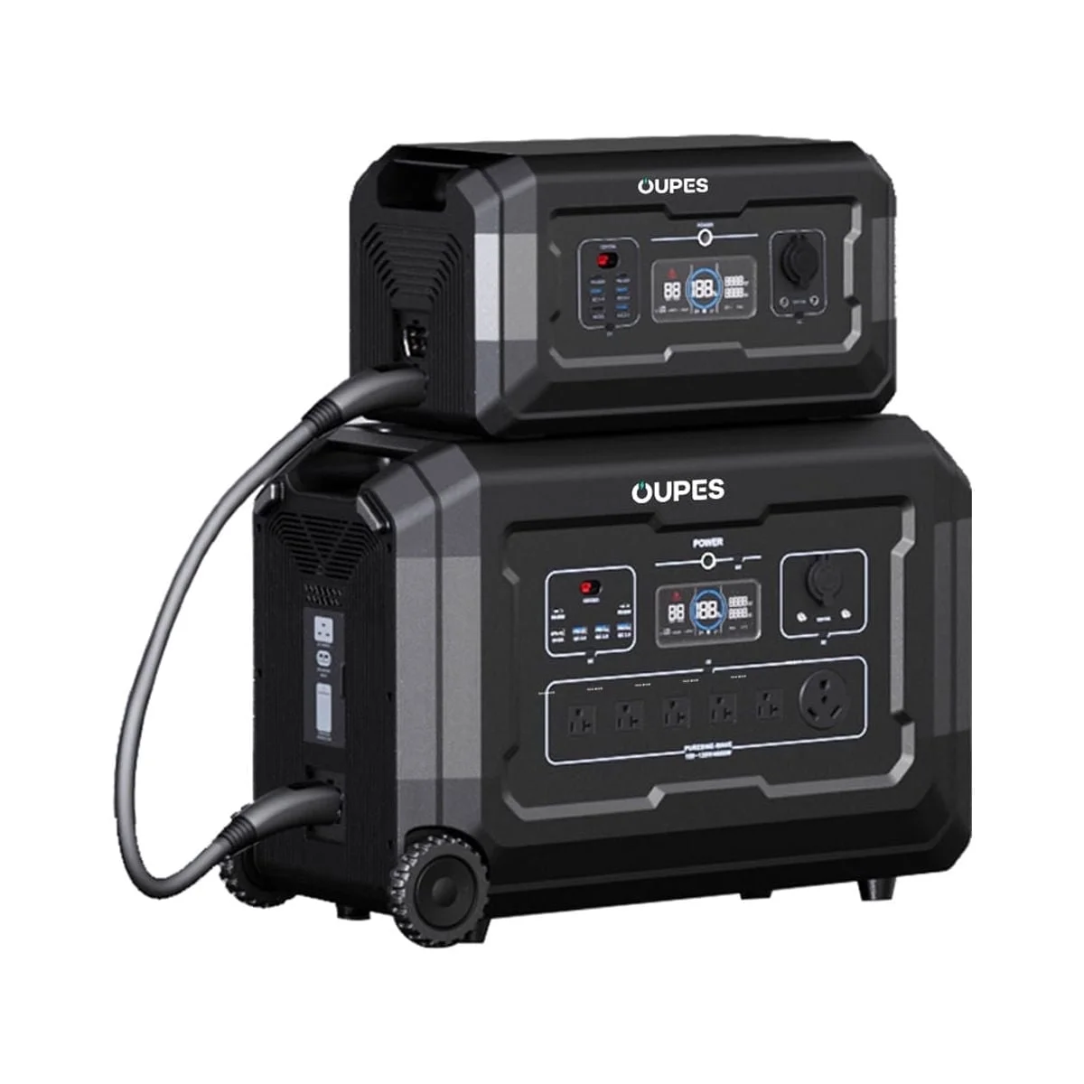 OUPES Mega 3 Portable Power Station 3600W 3072Wh Solar Generator + B2 Battery for Outdoor Backup