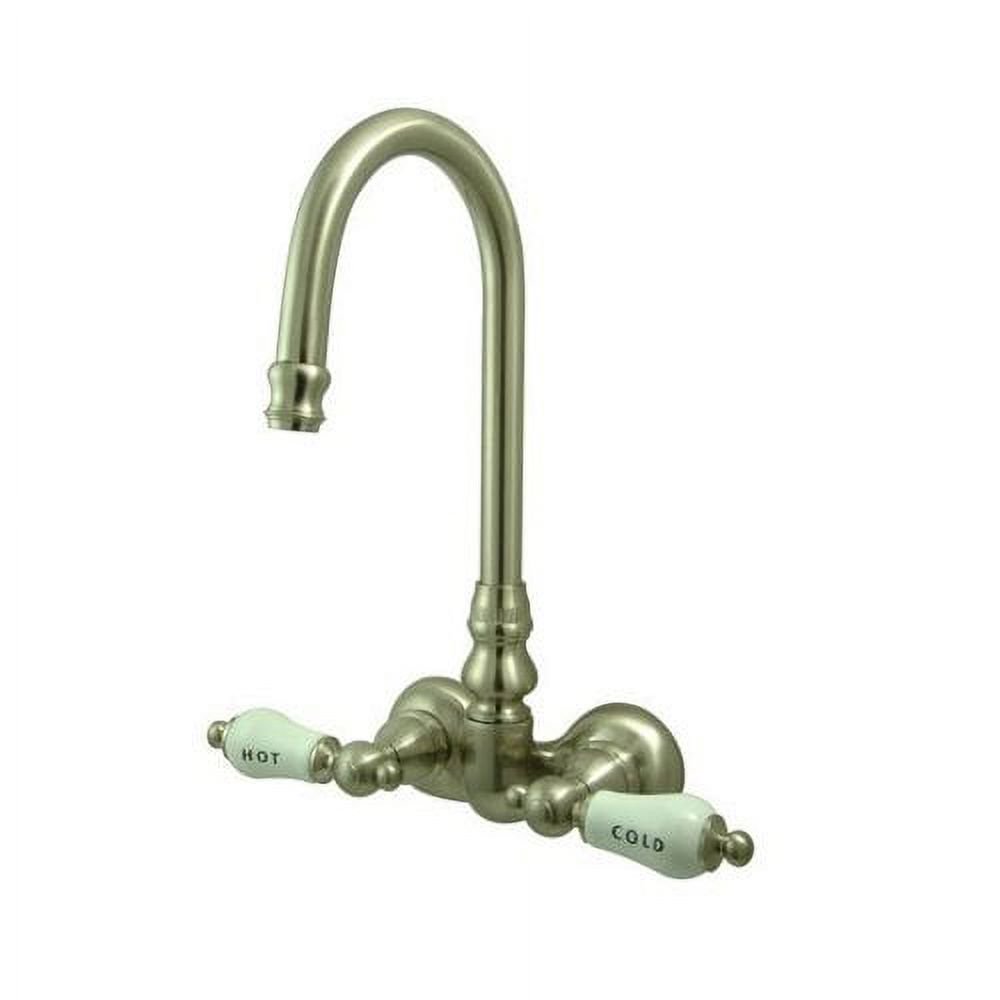 Elements of Design Hot Springs Double Handle Wall Mount Clawfoot Tub Faucet