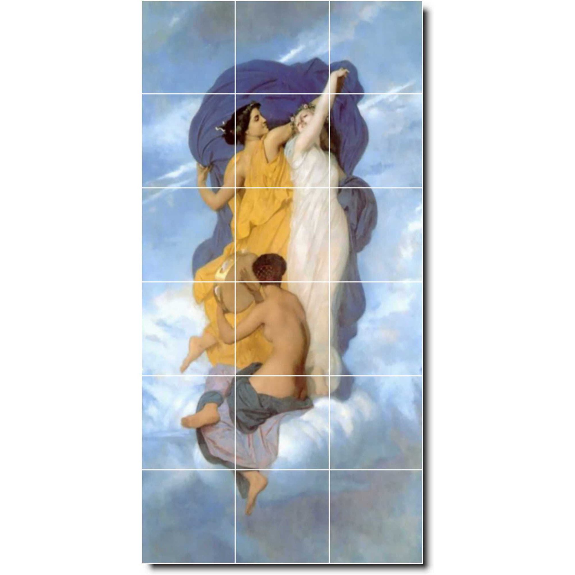 Ceramic Tile Mural-William Bouguereau Mythology Backsplash Tile Mural 30. 18