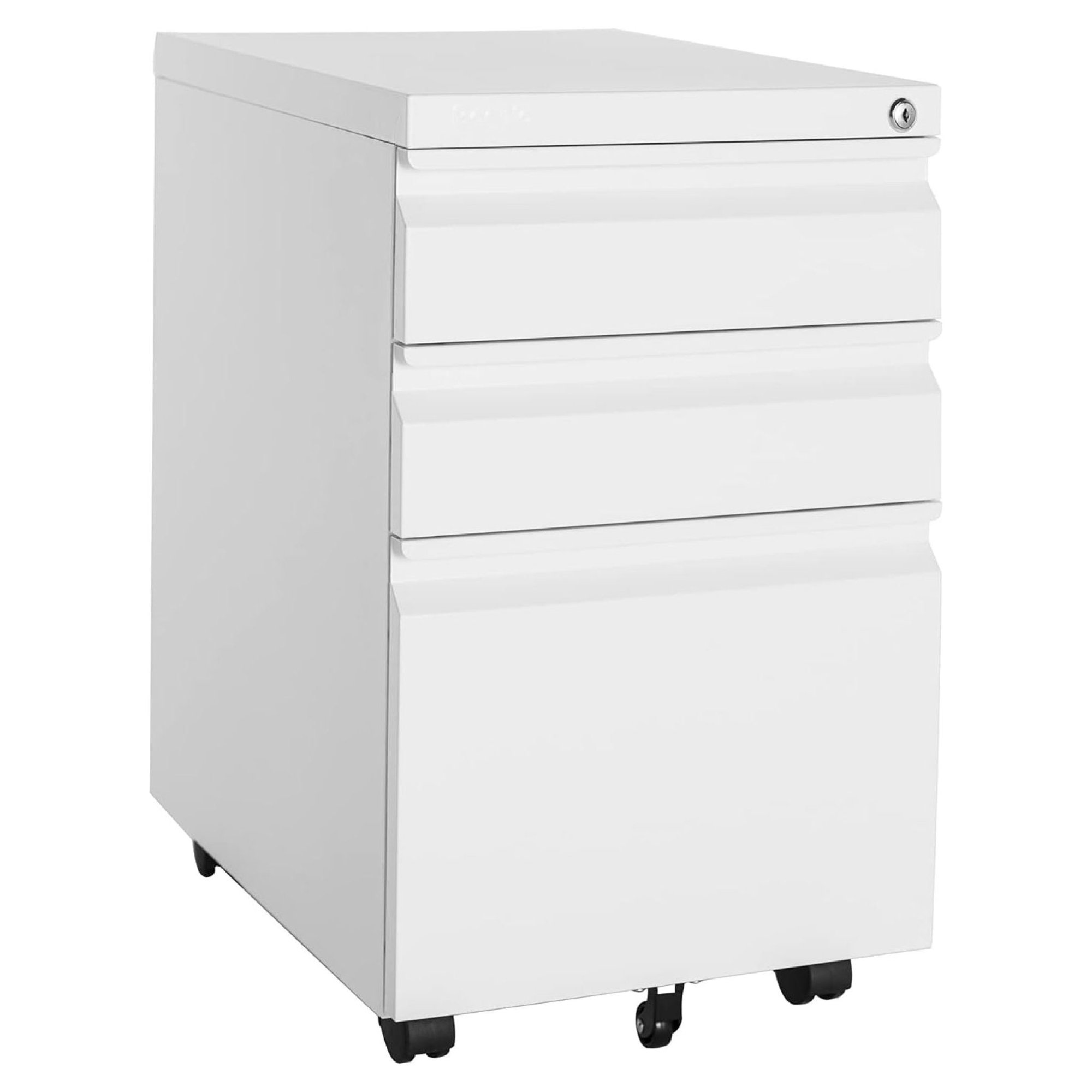 ZHANGHU 3 Drawer File Cabinet, Rolling File Cabinet Under Desk, Metal Filing Cabinets for Home Office, Deep Drawers for Hanging Legal Letter Folders, Full Assembled Except Casters