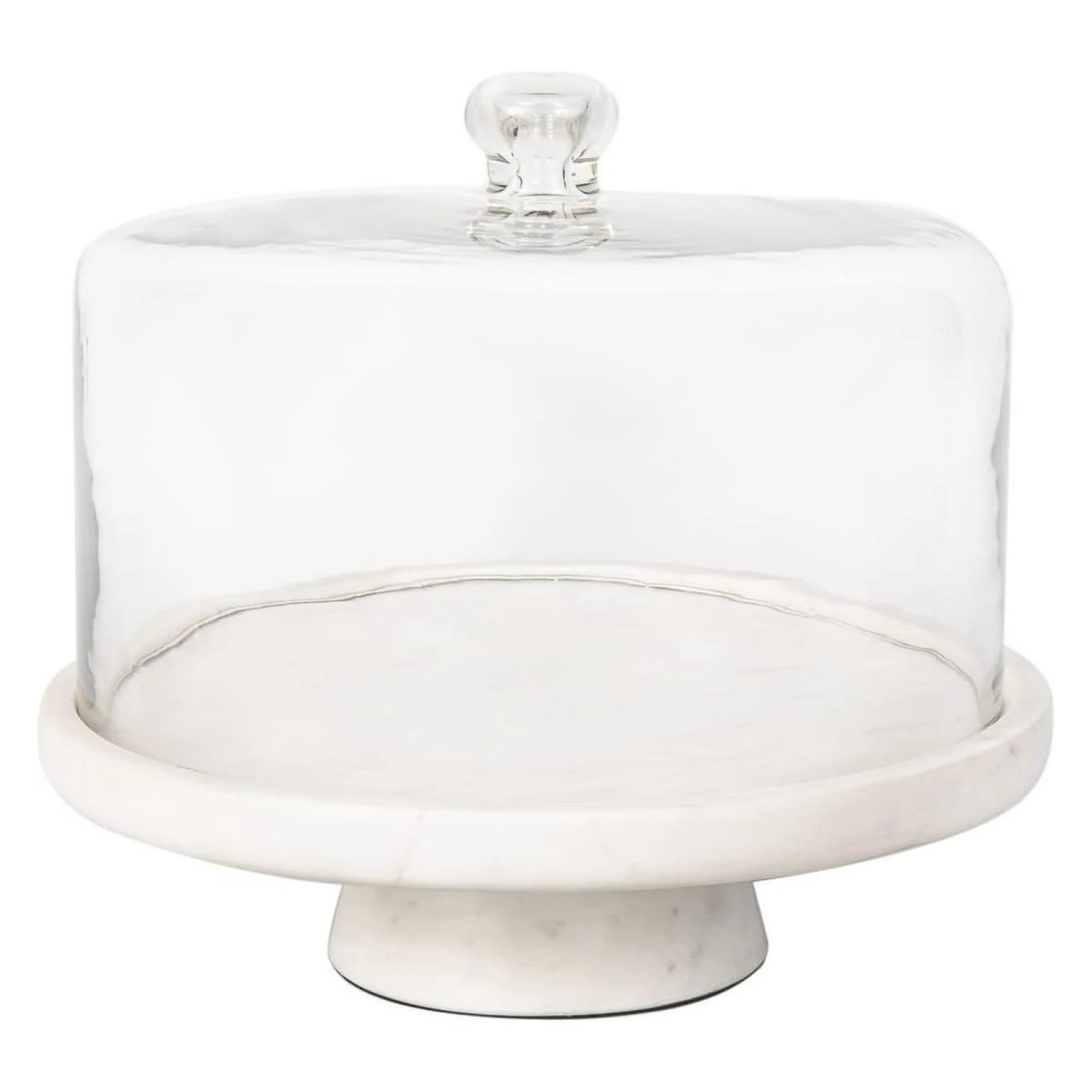 ZHANGHU Cake Stand, Marble Footed Cake Plate with Dome, 12 Inches