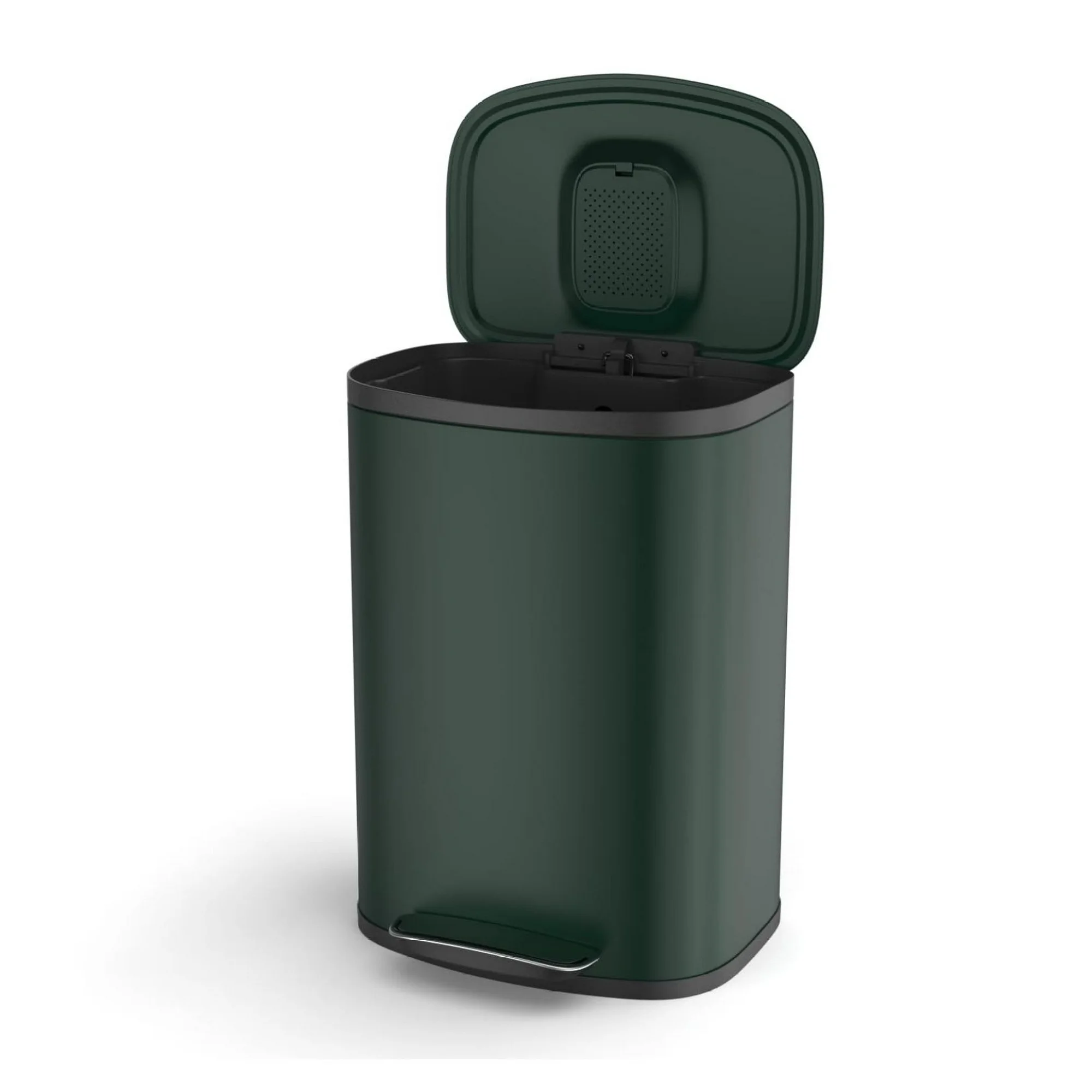 ZHANGHU 50L/13 Gallon Trash Can, Stainless Steel Garbage Can with lid, Heavy Duty Trash Bin w/Soft-Close Foot Pedal & Exquisite Oval Shape Cover, Hands-, Finish, Smudge Resistant