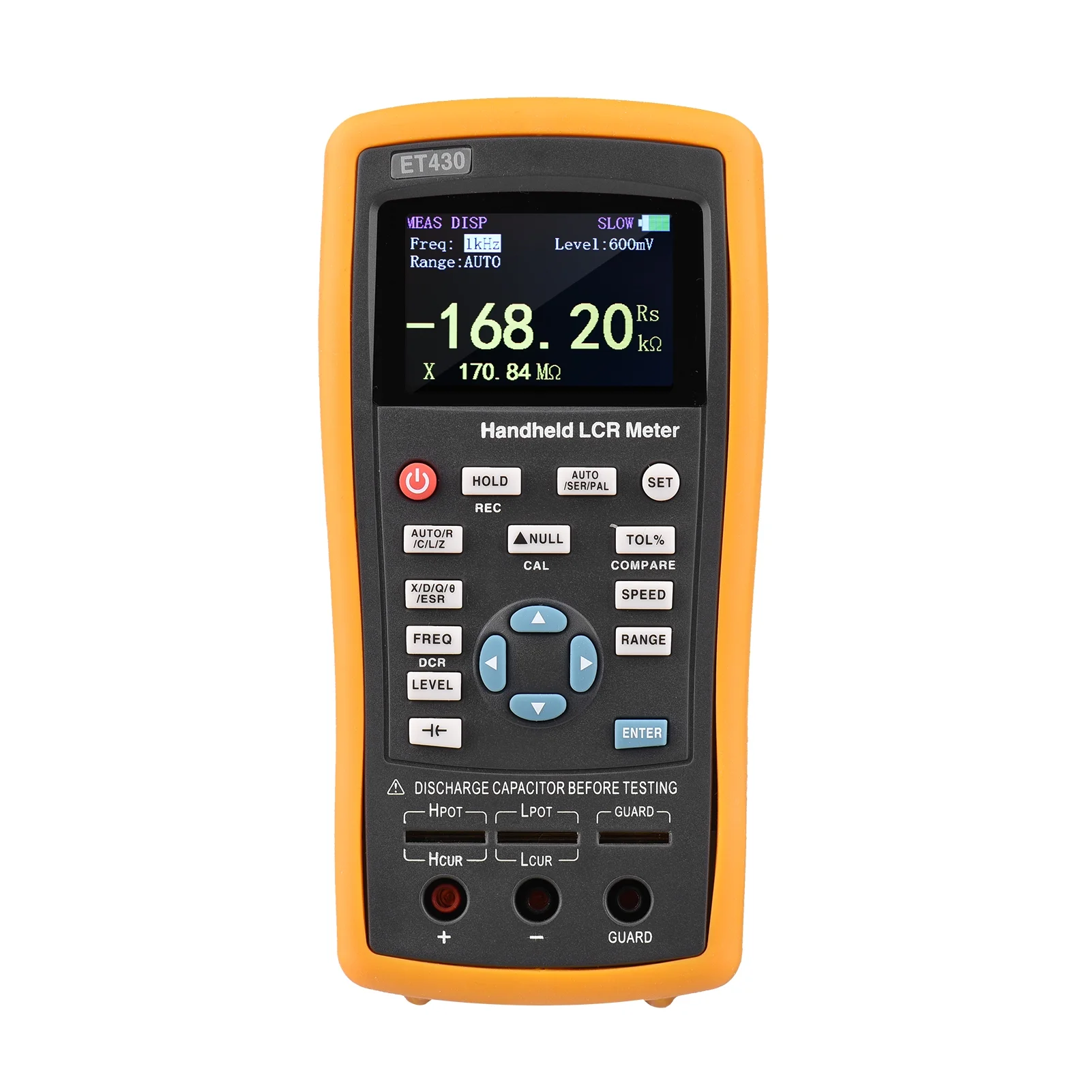 Walmeck 2.5-inch LCD Digital Handheld 100kHz LCR Meter LCR Multimeter Tester for Inductance Capacitance Resistance Measuring 0.6 Vrms