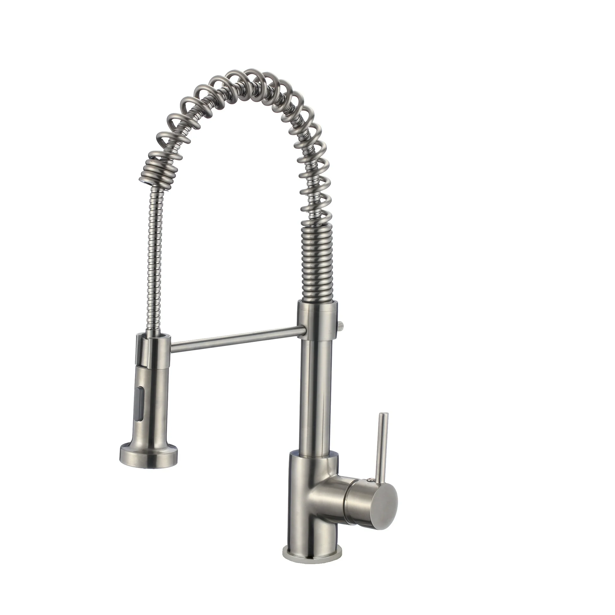 STYLISH Kitchen Sink Faucet Single Handle Pull Down Dual Mode Lead Free Brushed Nickel Finish K-107B