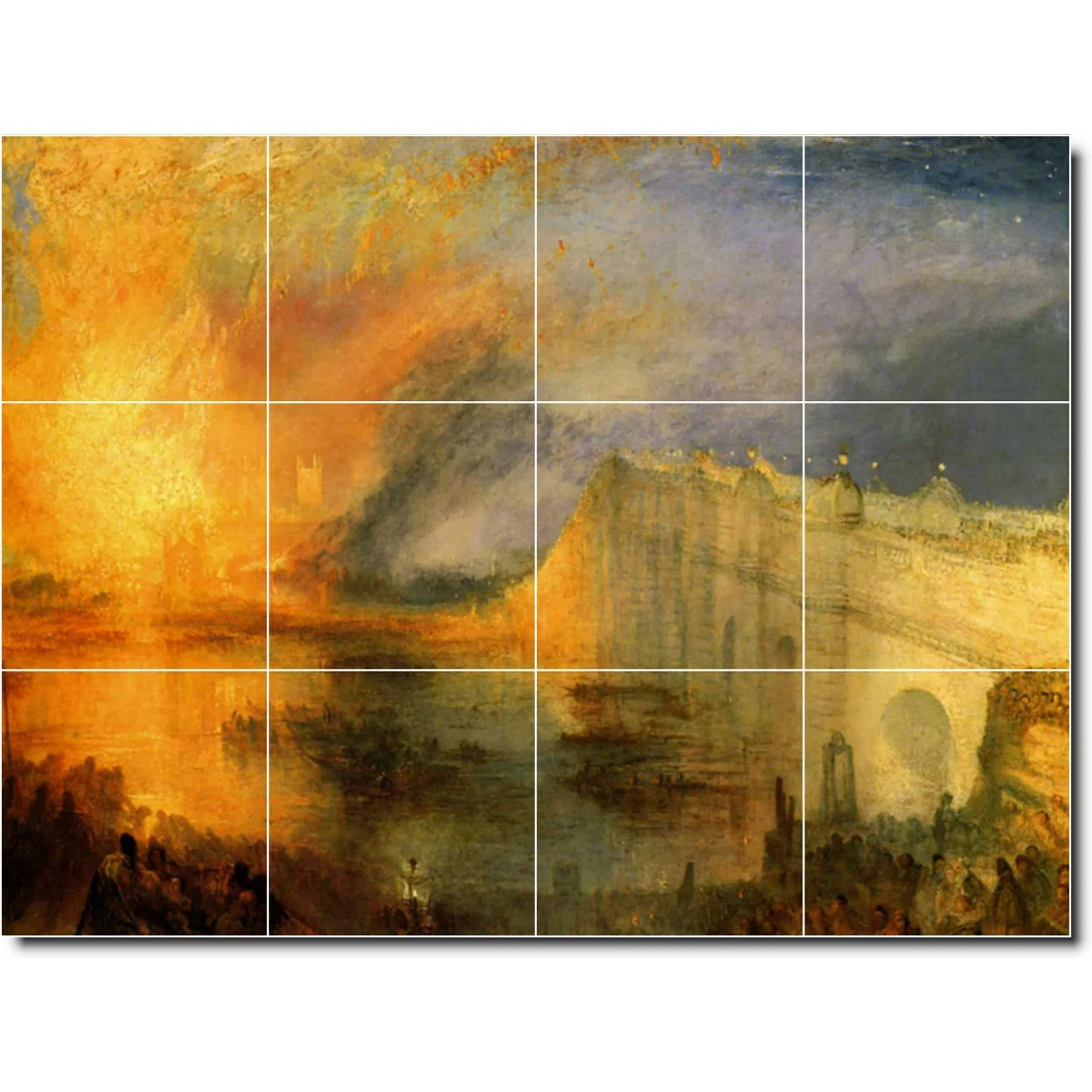 Ceramic Tile Mural-Joseph Turner Historical Backsplash Tile Mural 29. 32