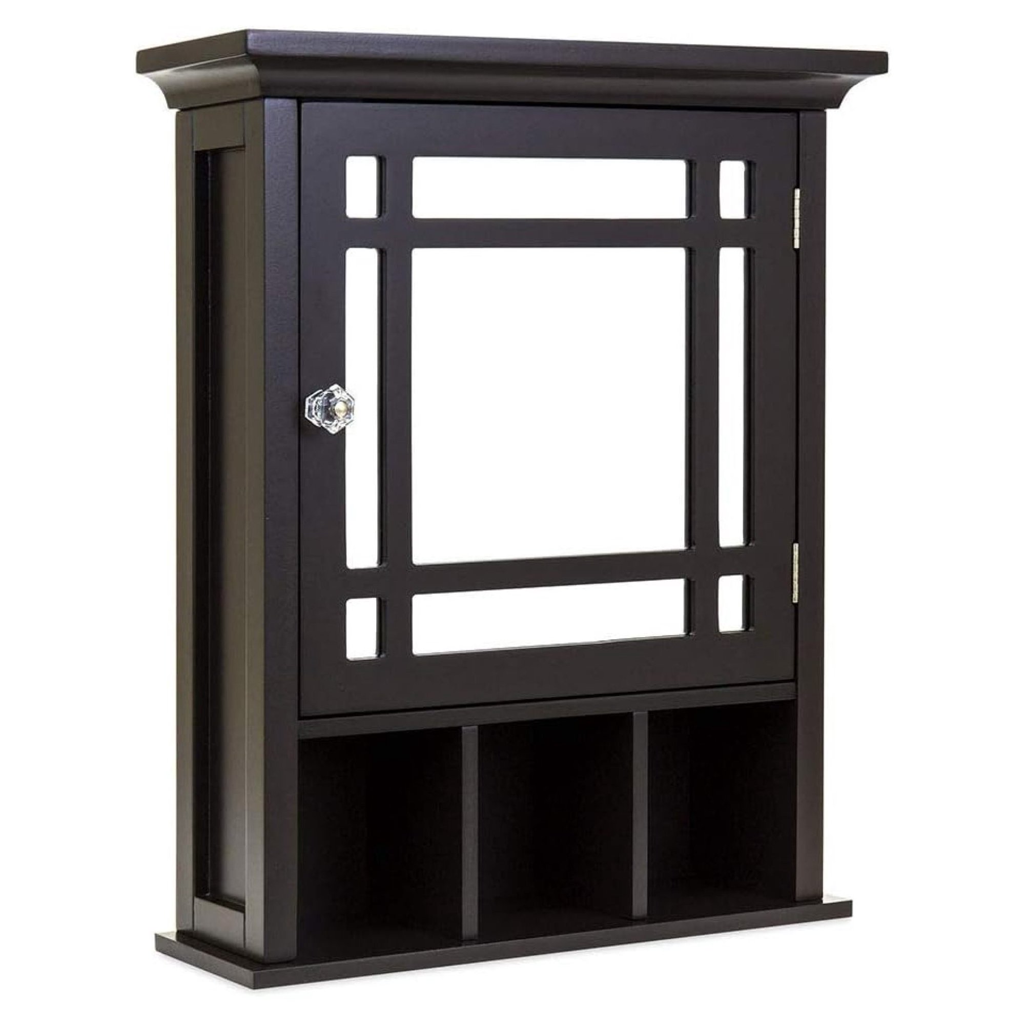 ZHANGHU Espresso Wall Mounted Bathroom Vanity Mirror Storage Medicine Cabinet Shelves Over Toilet Wood 20