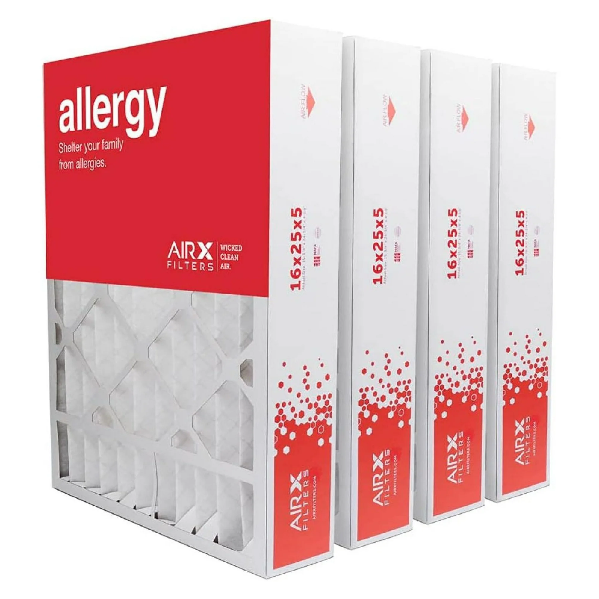 ZHANGHU Compatible/Replacement for 16x25x5 MERV 11 HVAC Furnace Air Filter FC100A1029 CF200A1008 CF200D1625, Allergy 4-Pack, Made in the USA